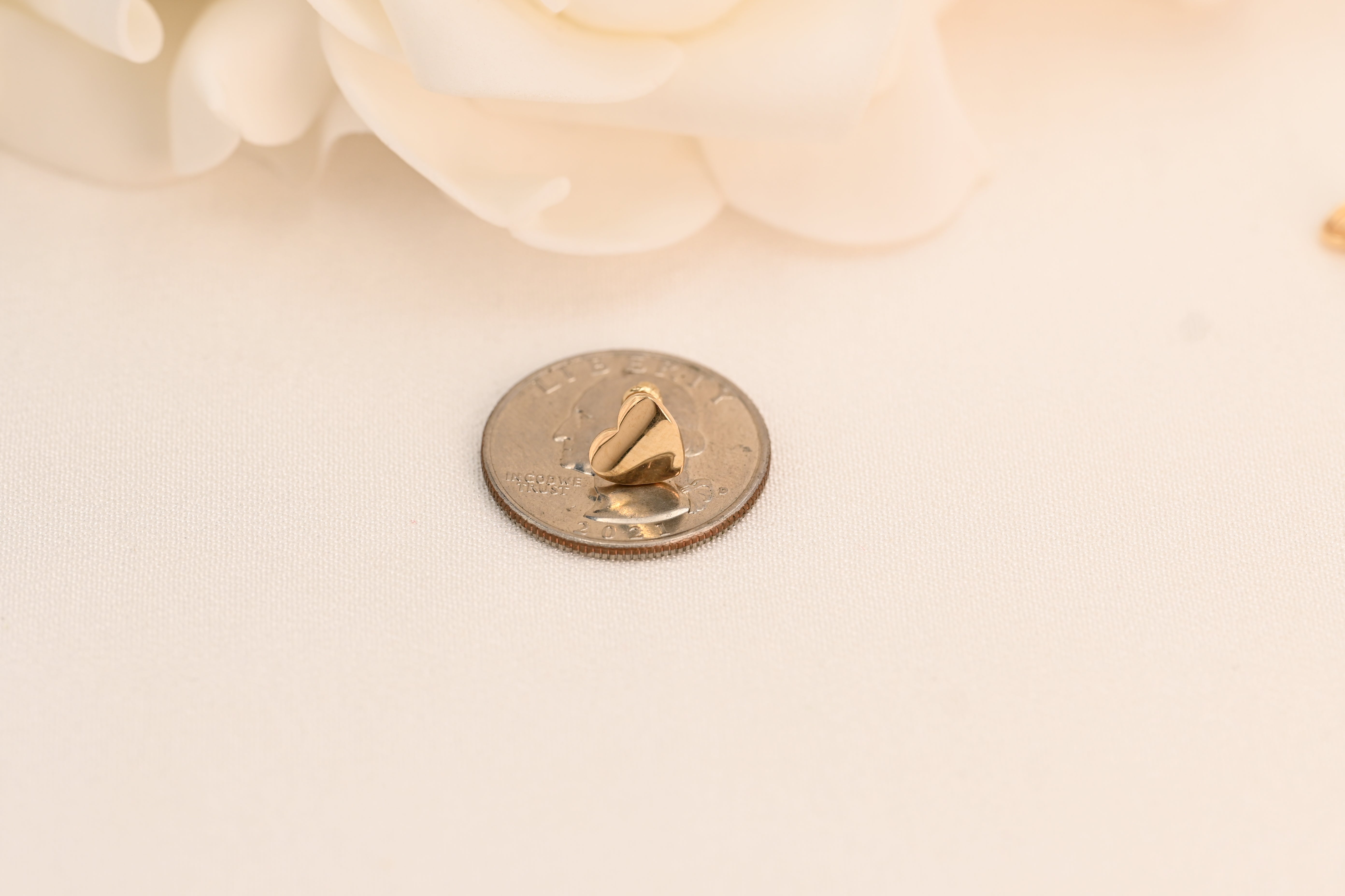 14k Polished Heart Earrings