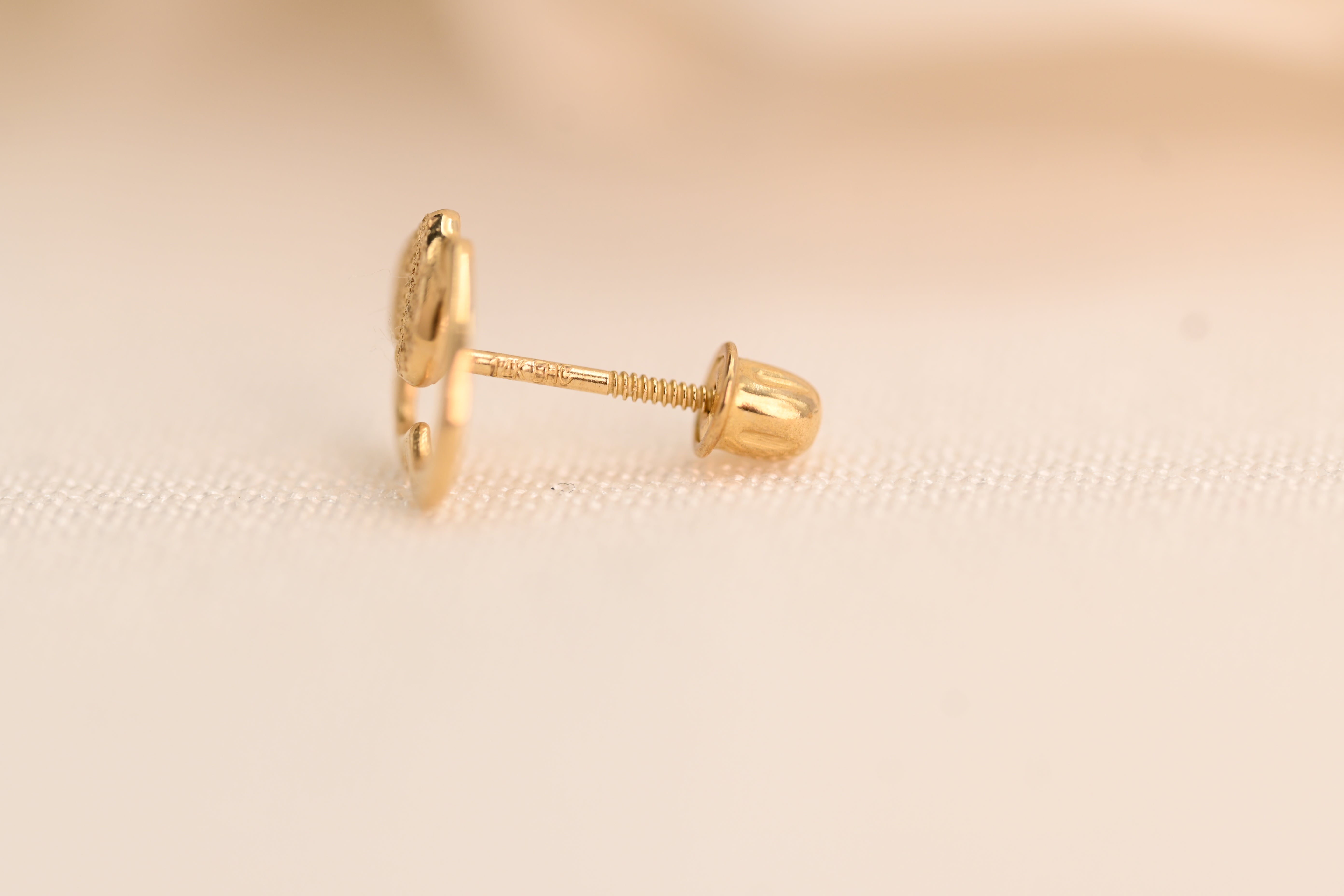 14k Double Heart Stud Earrings