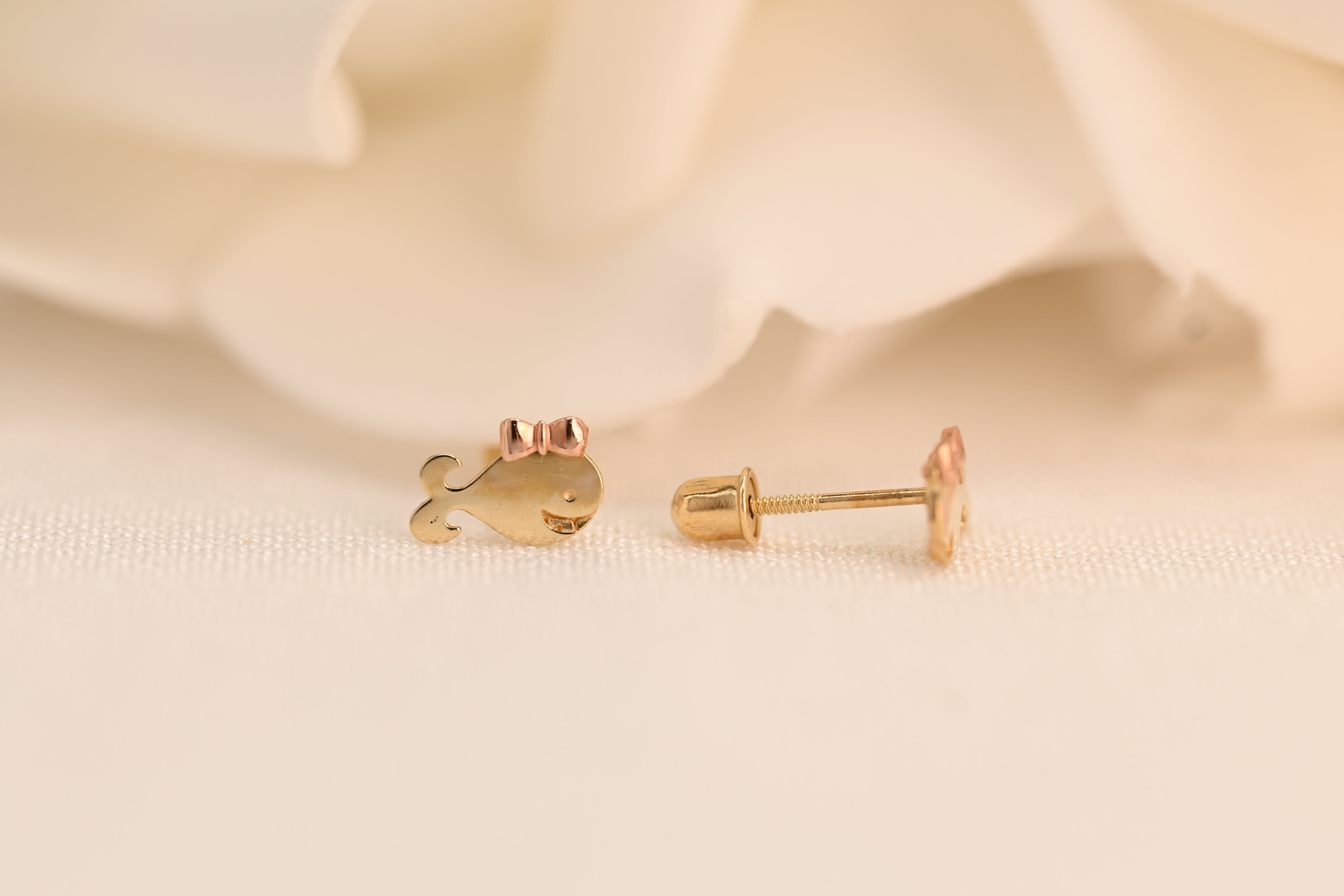 14k Lady Shark Stud Earrings