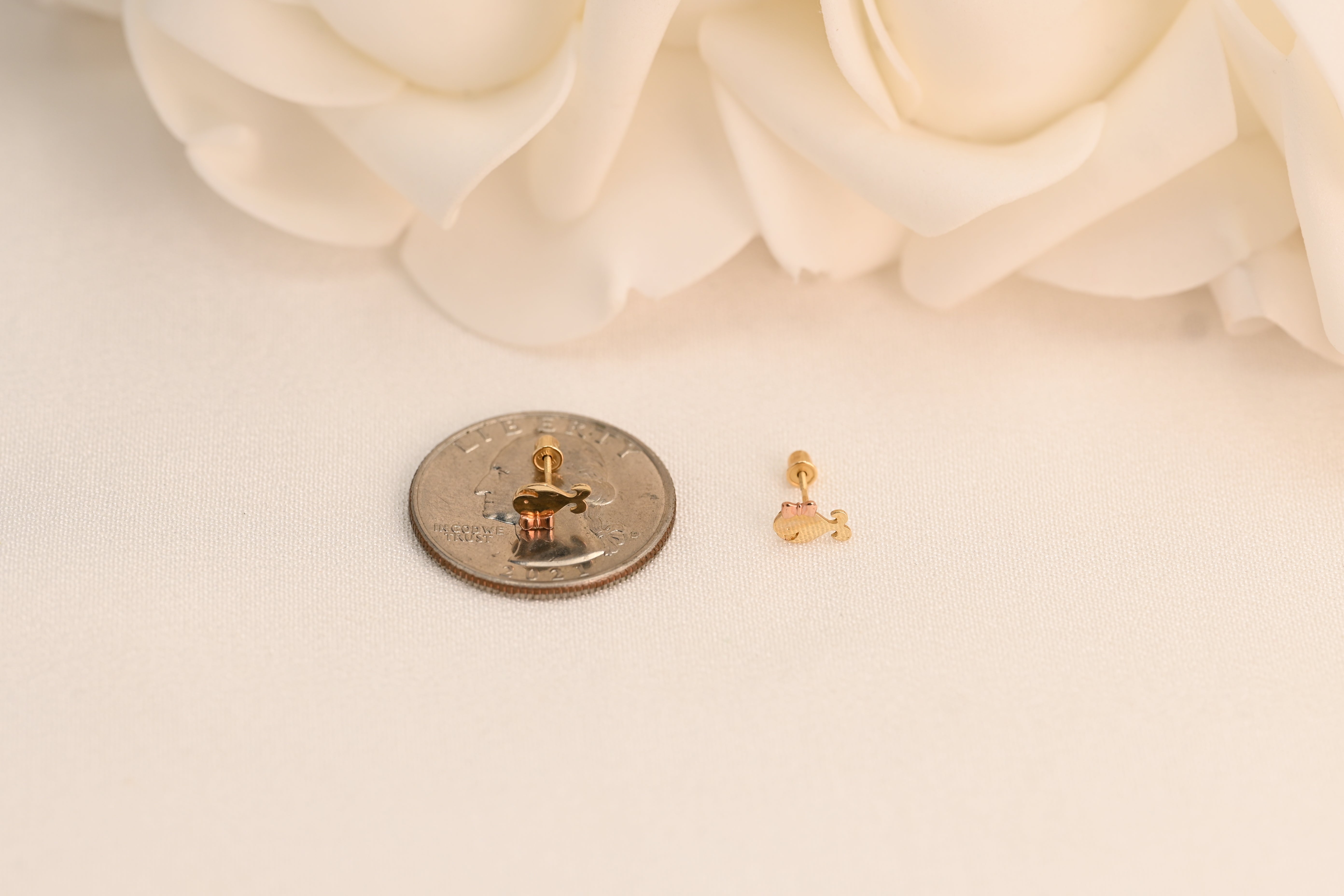 14k Lady Shark Stud Earrings