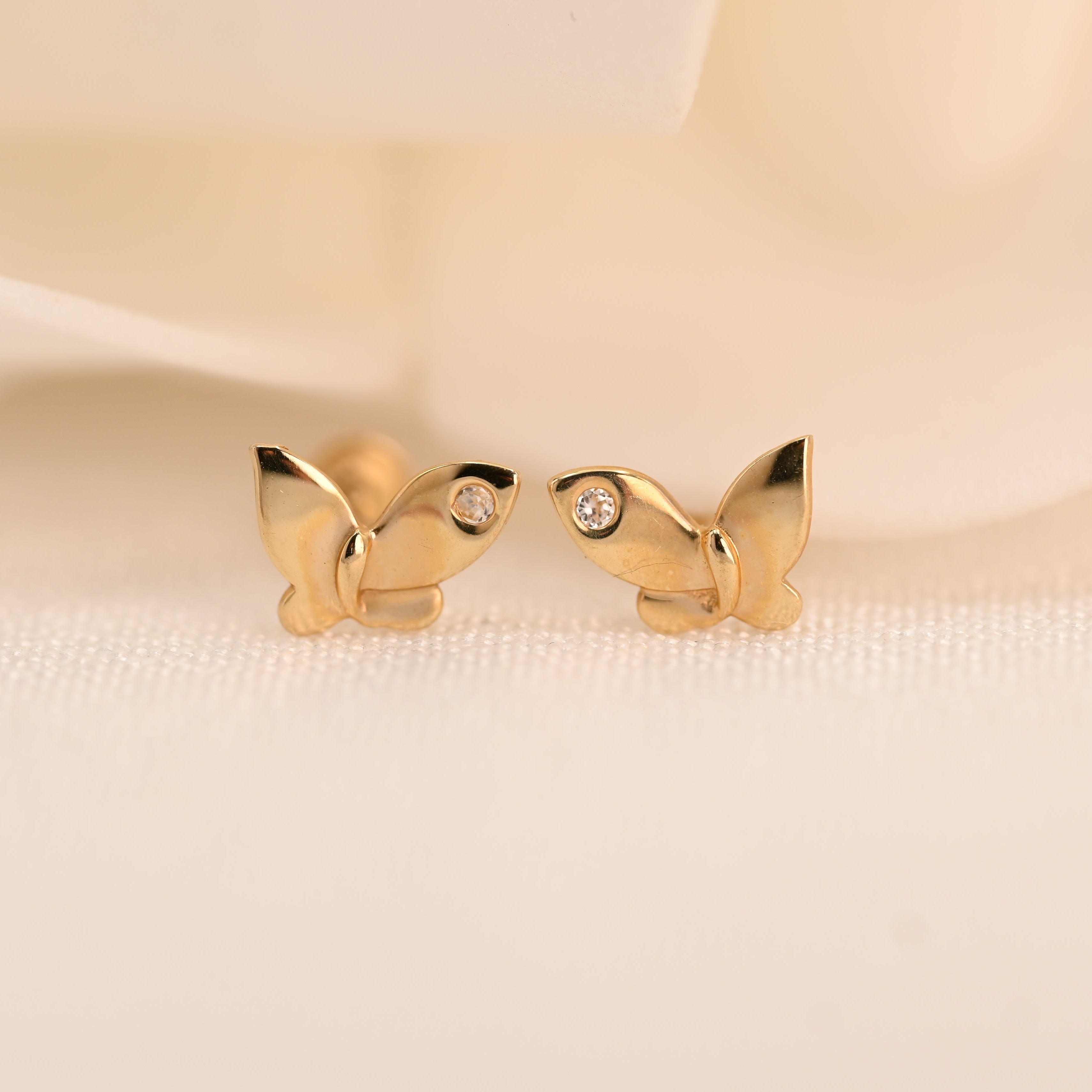 14k Butterfly Stud Earrings
