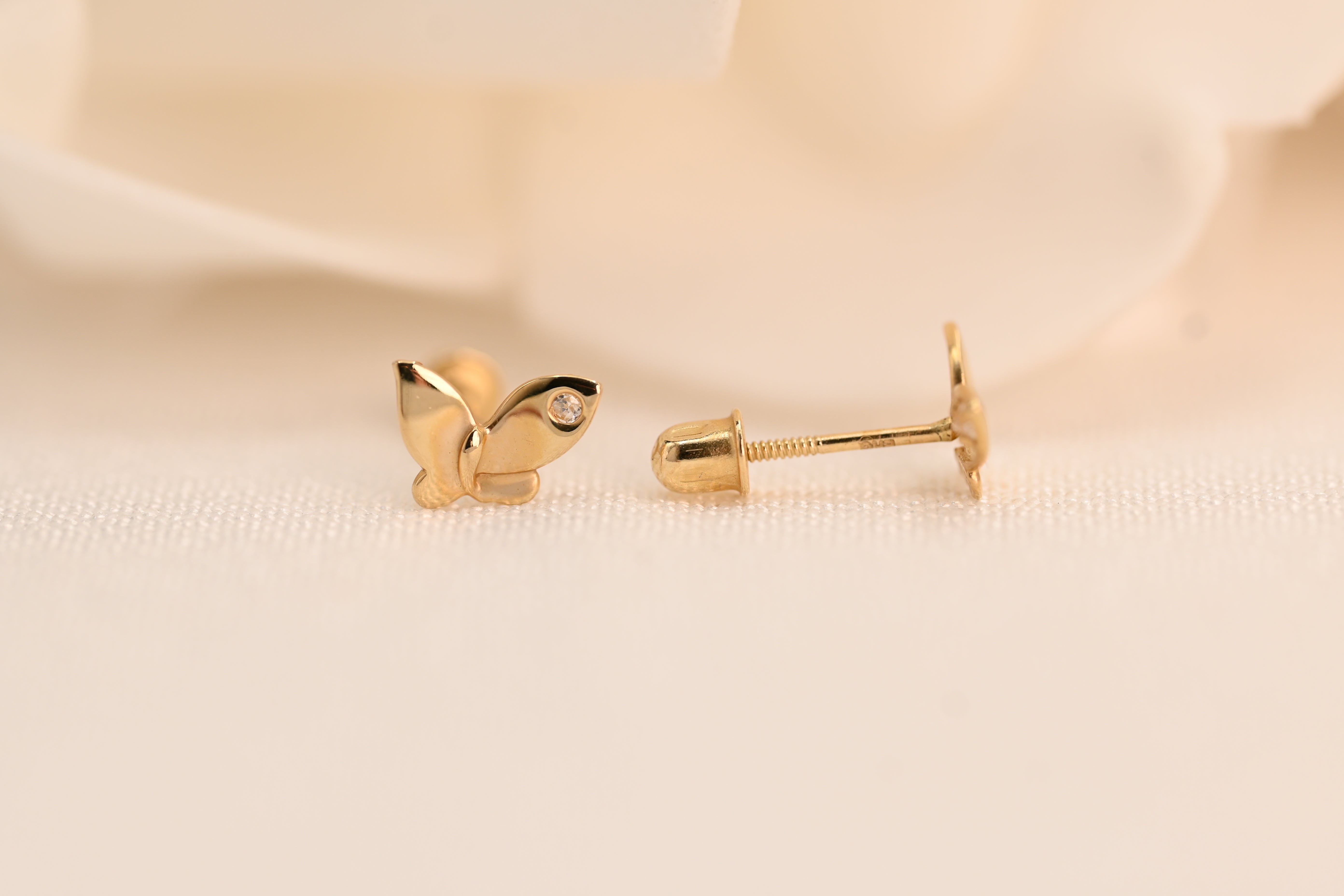 14k Butterfly Stud Earrings