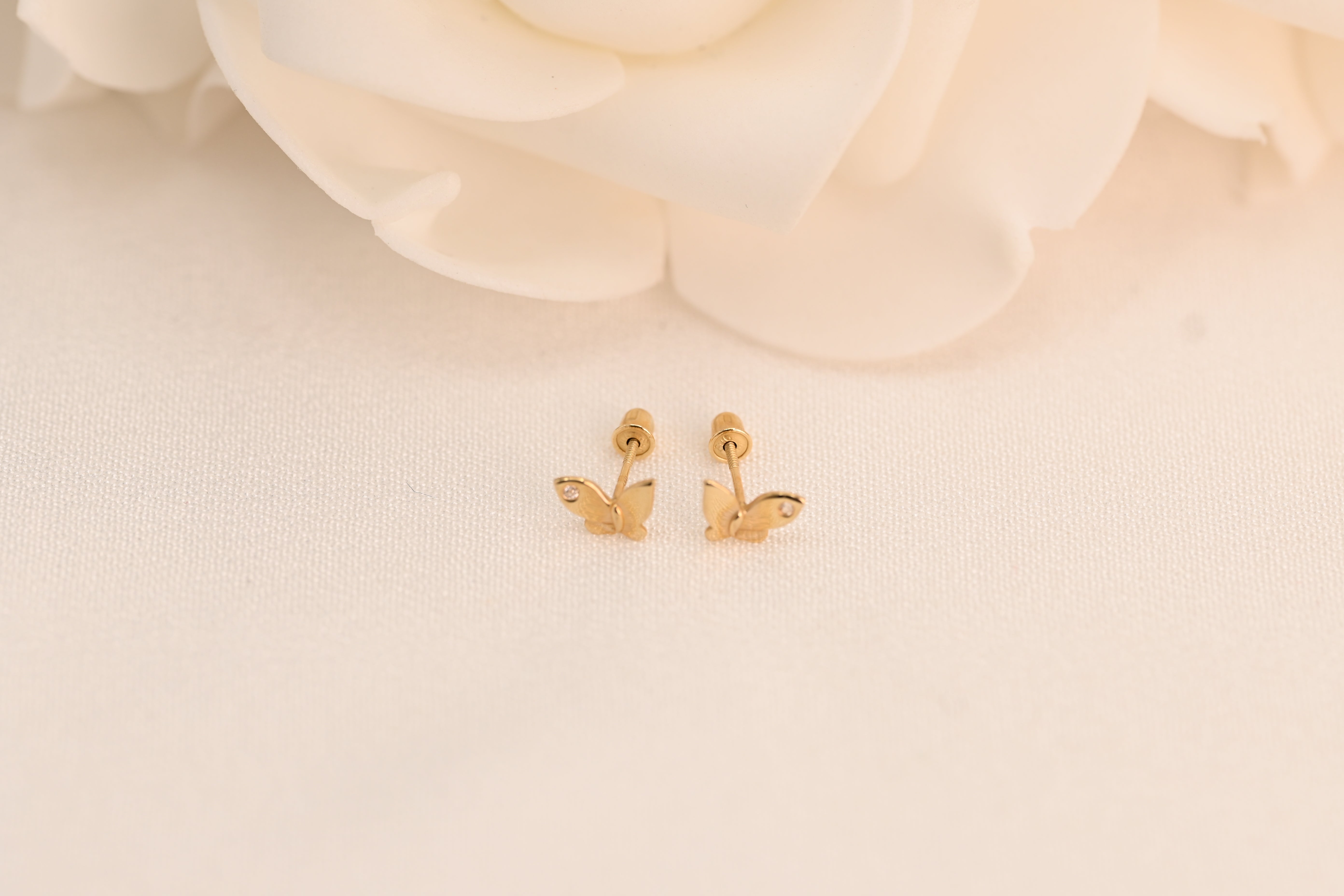 14k Butterfly Stud Earrings