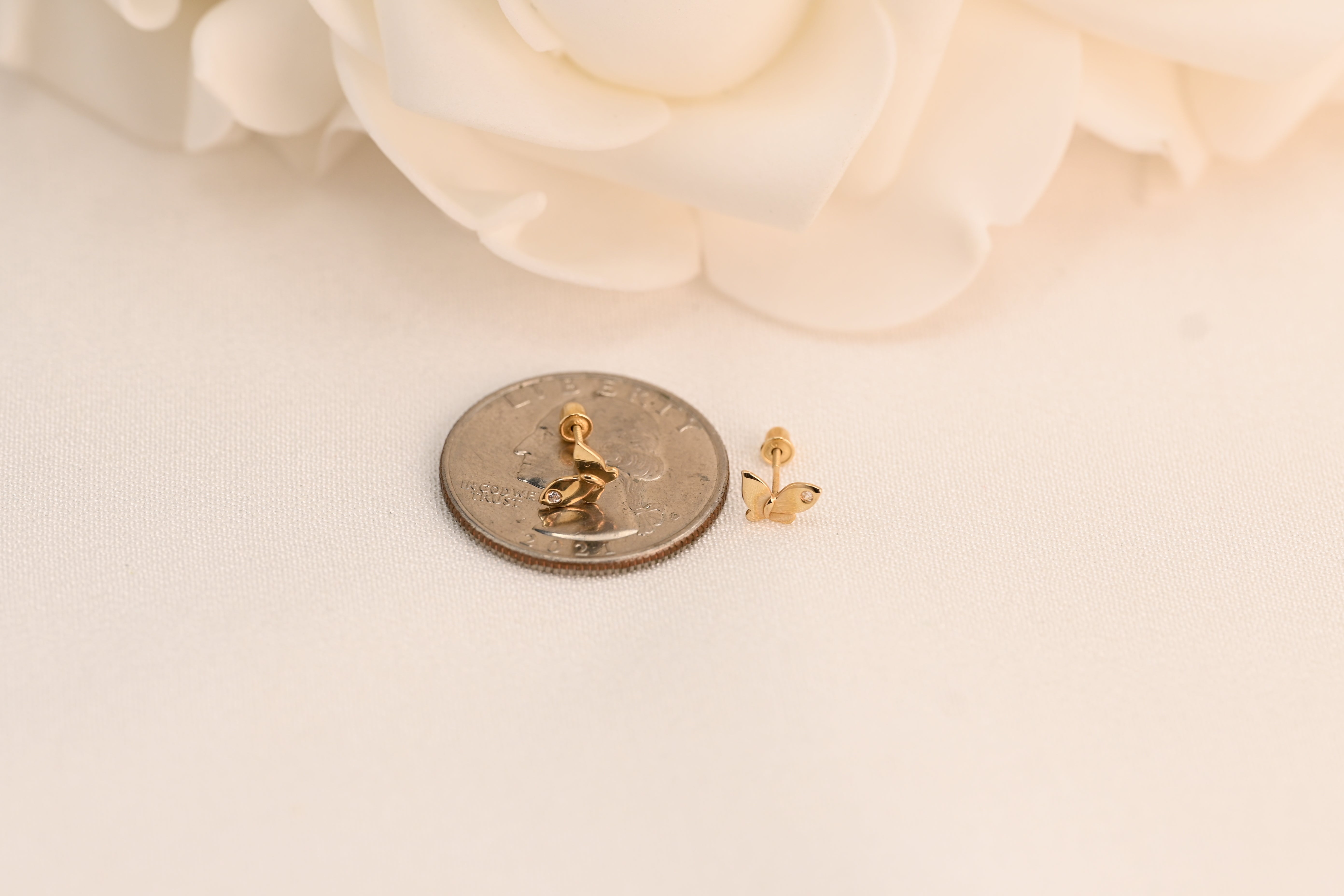 14k Butterfly Stud Earrings