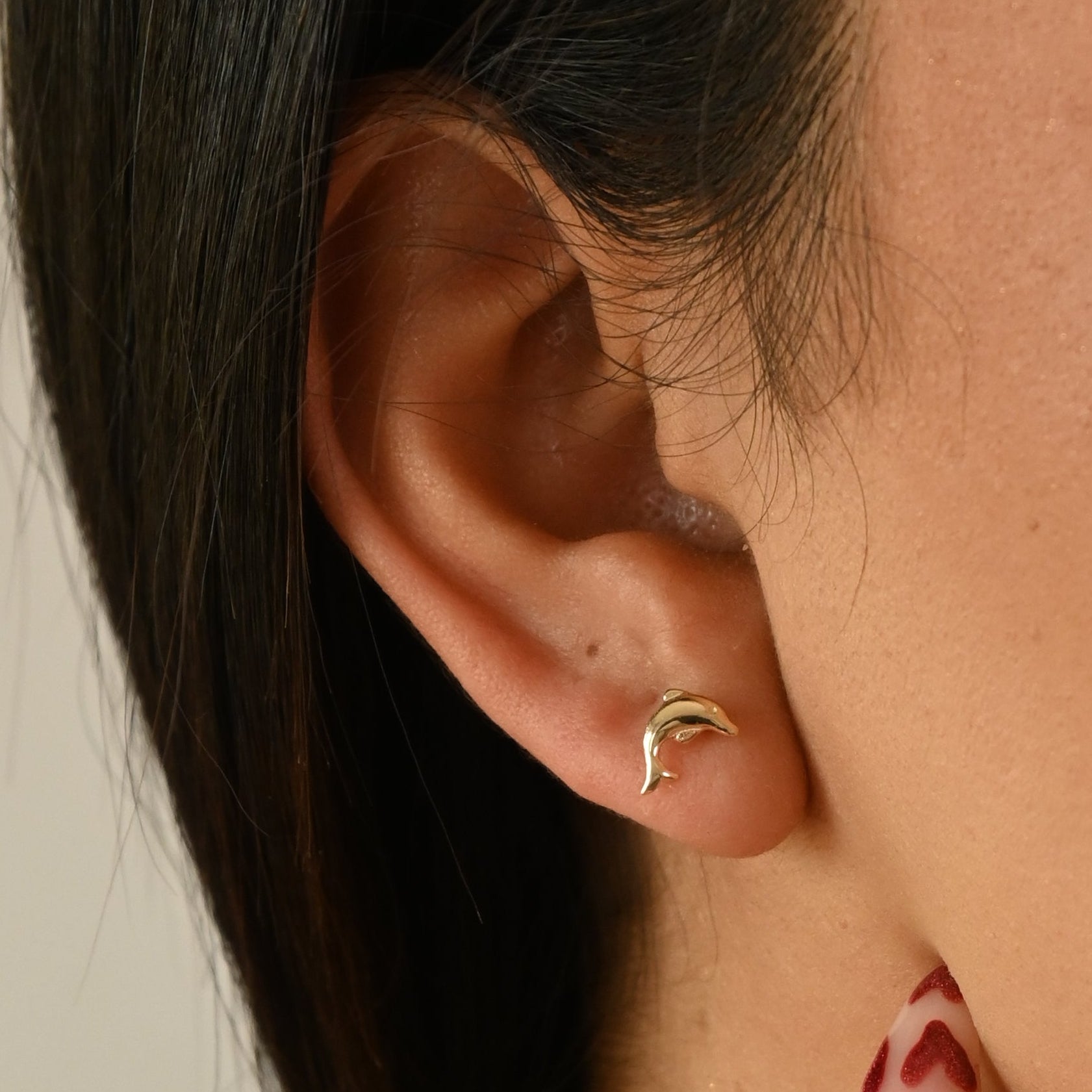 14k Dolphin Stud Earrings