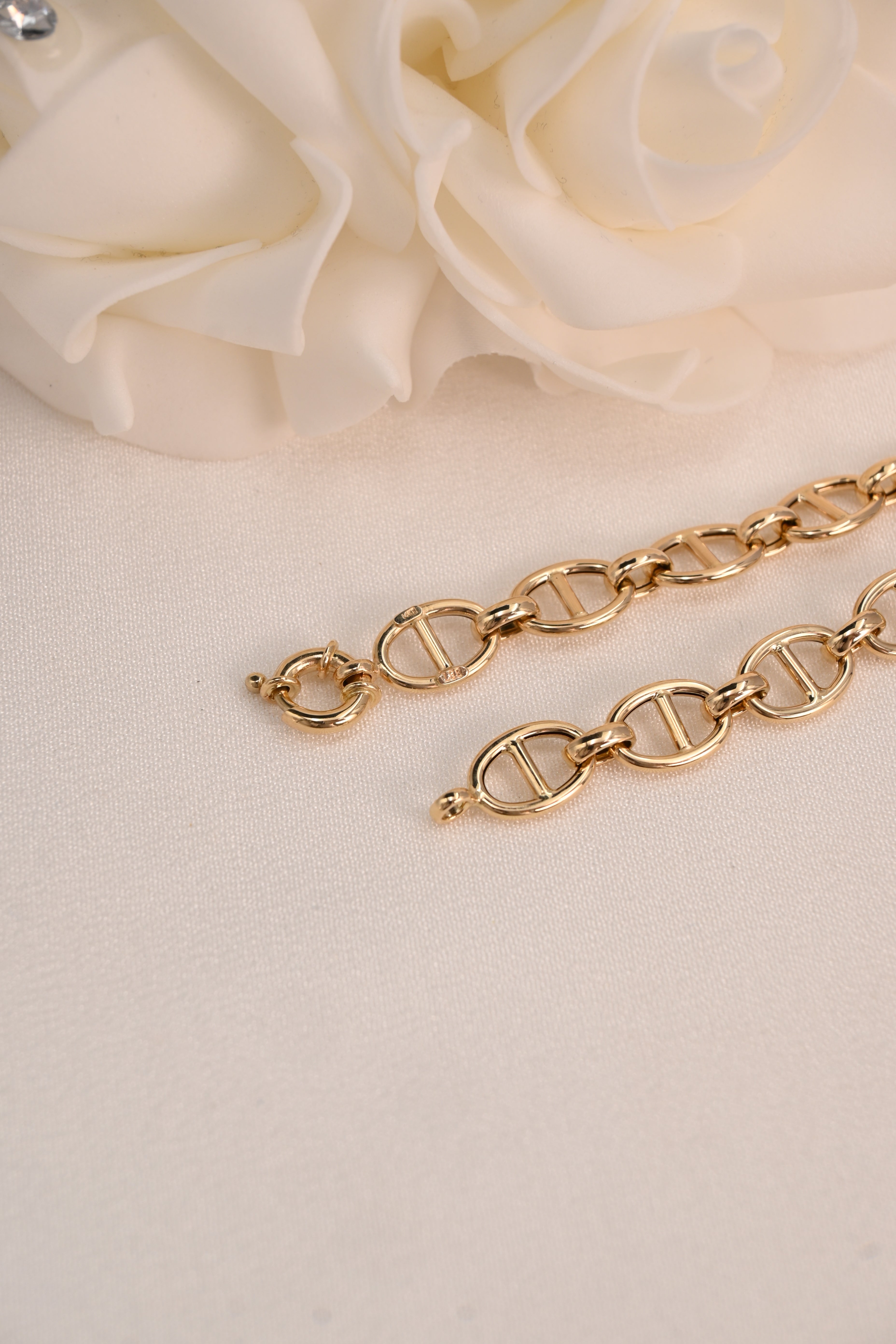 14K Gold Puffer Mariner Anchor Bold Bracelet | 8.7 mm