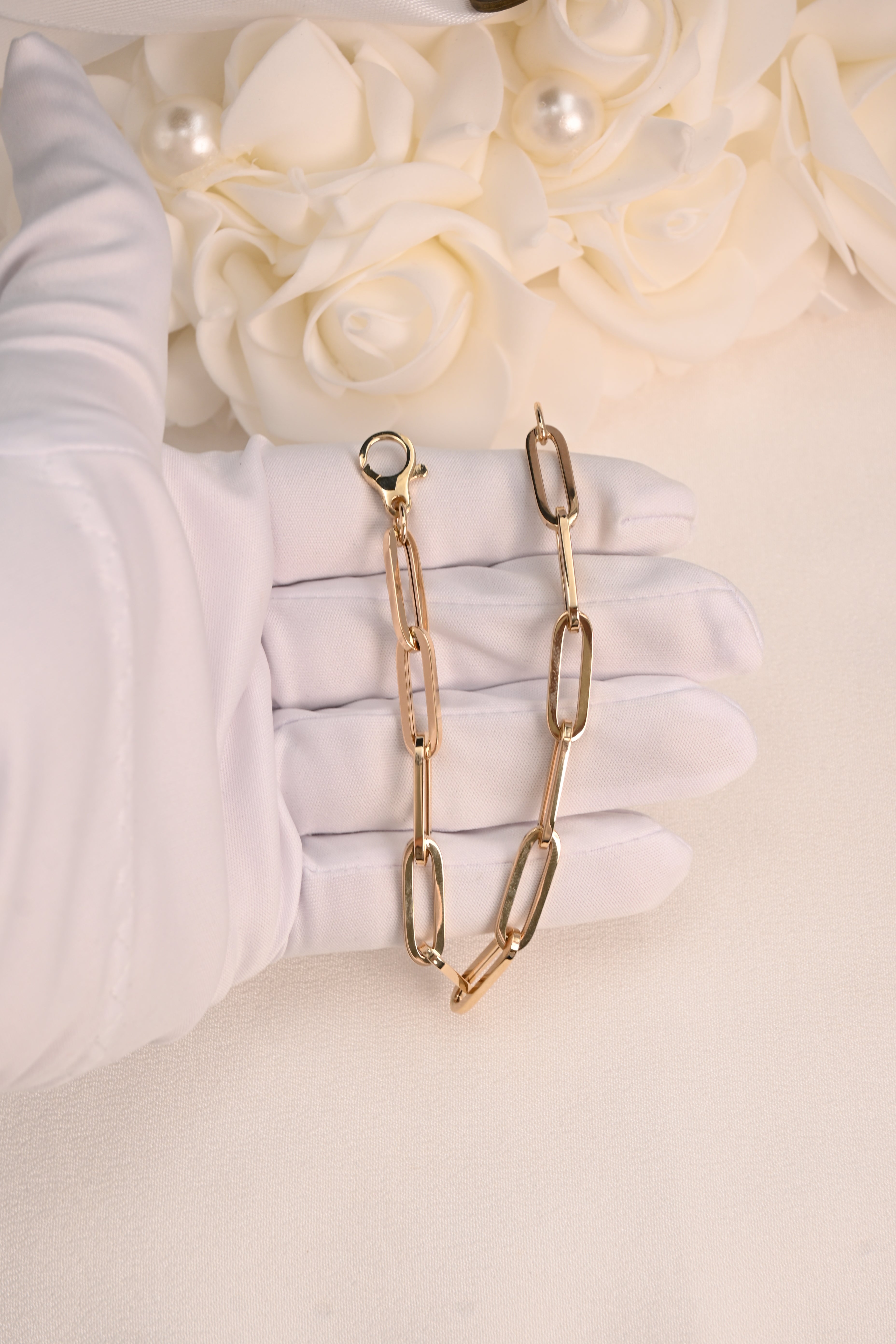 14k Bold Paperclip Polished Bracelet