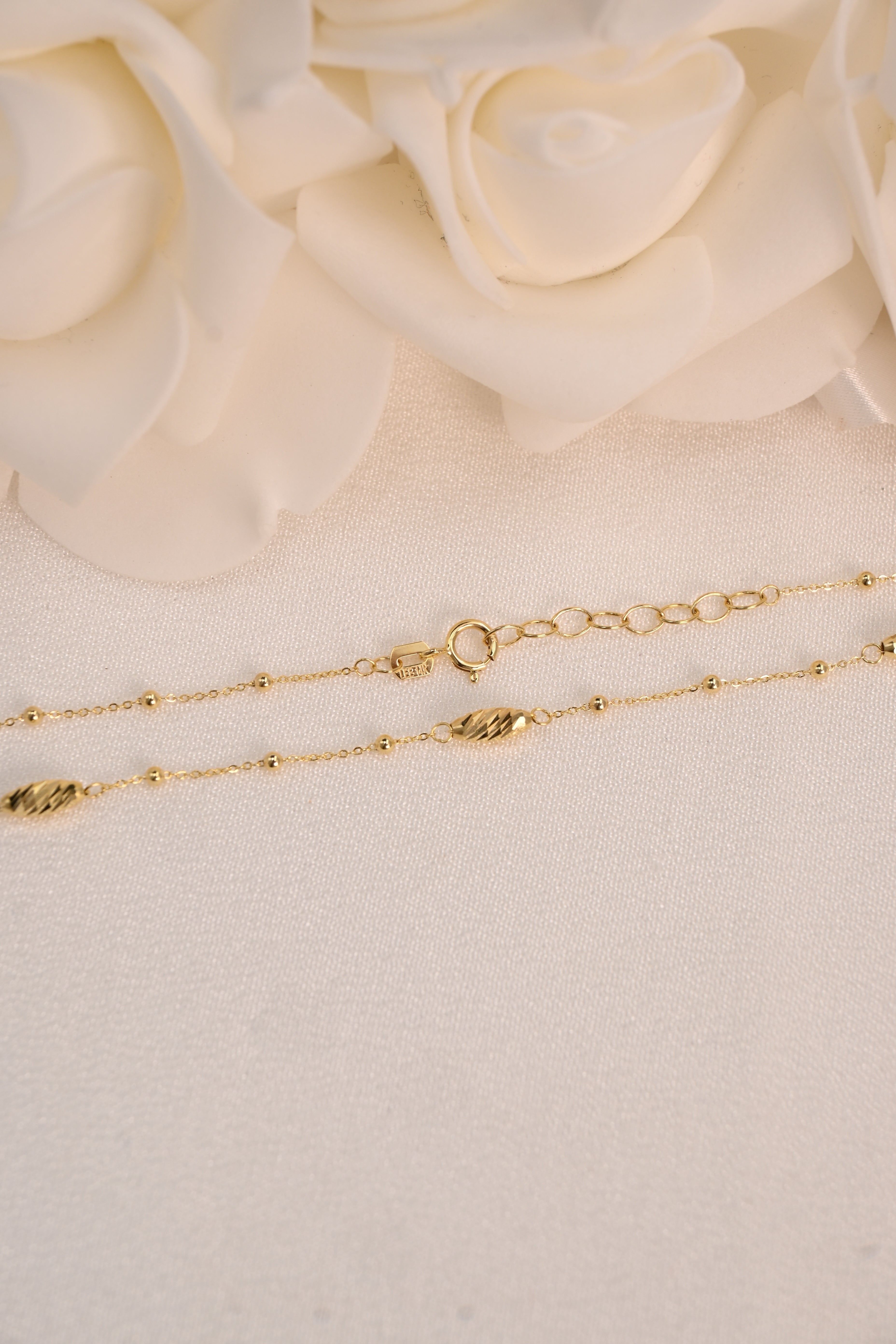 14k Diamond Cut Station Necklace
