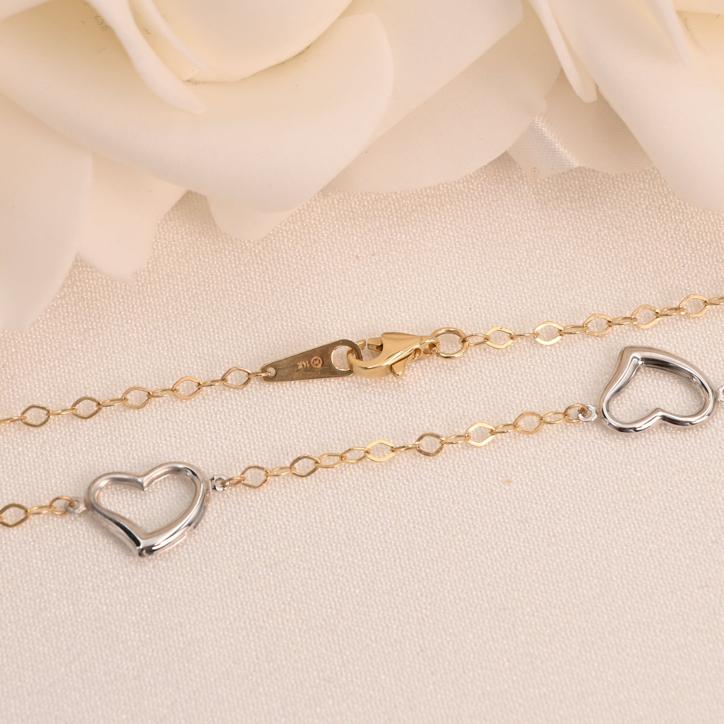 14K Gold 5 Hearts Necklace