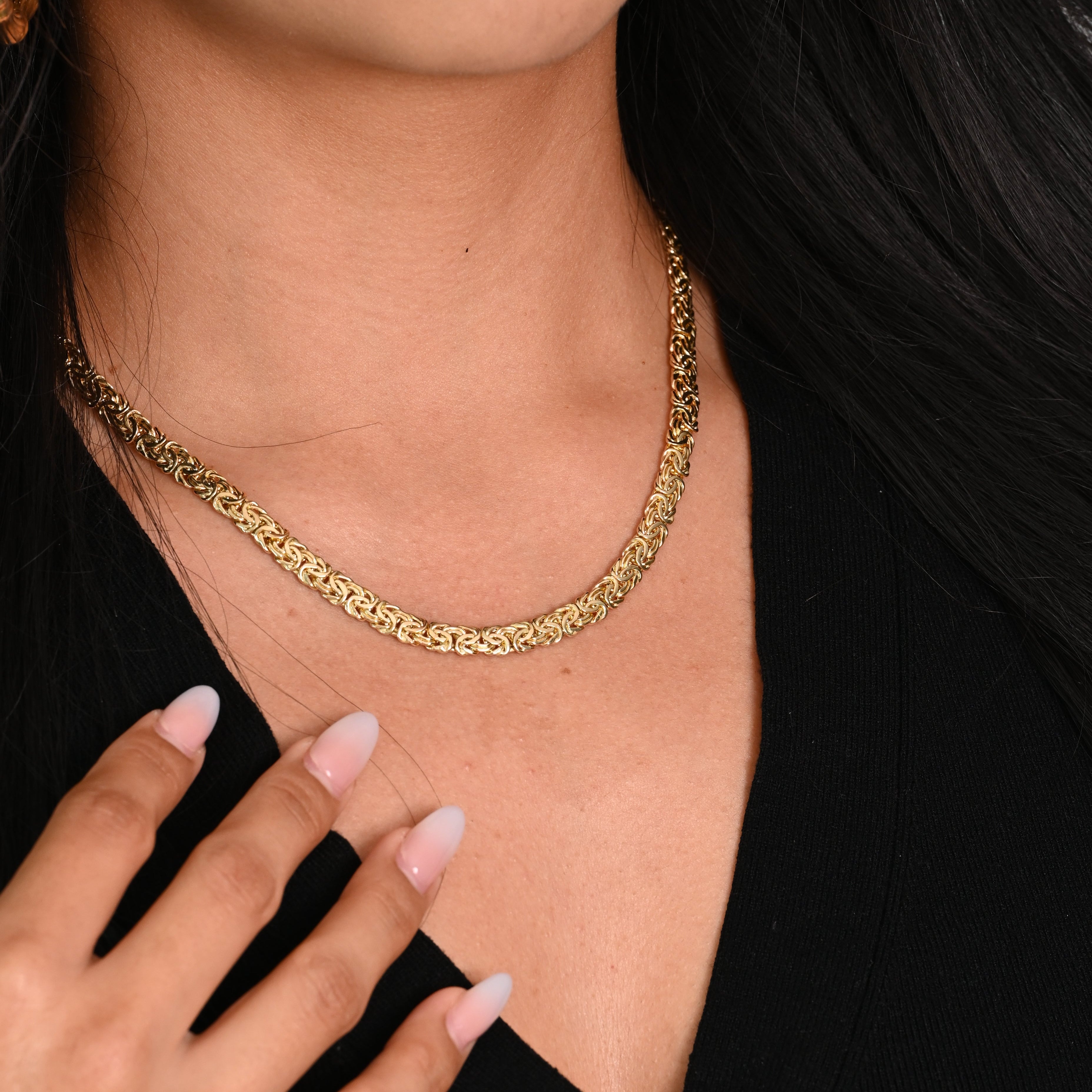 14K 6mm Byzantine Necklace