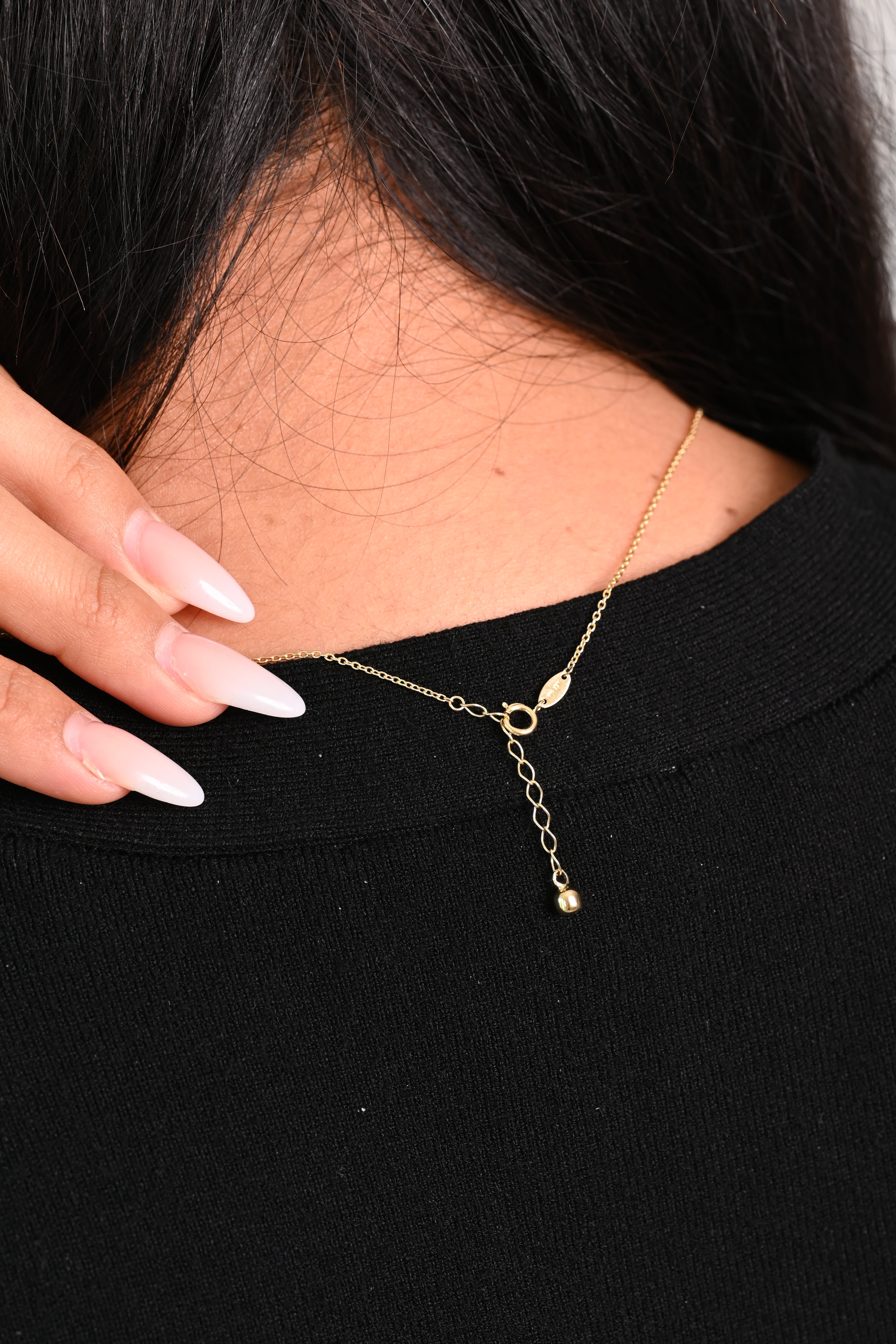14K Double Ring Necklace (Adjustable)