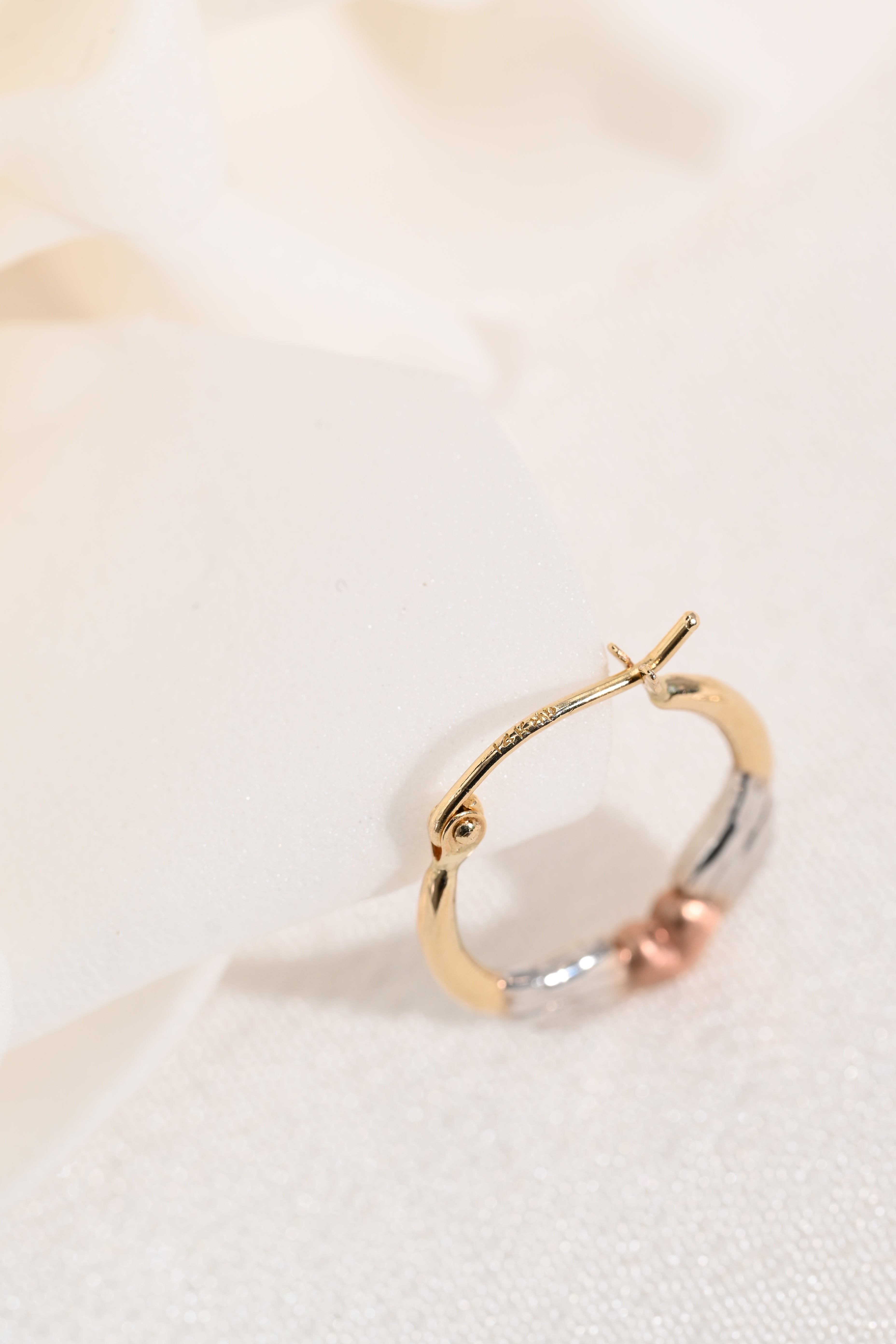 14k Winged Heart Hoop Earrings