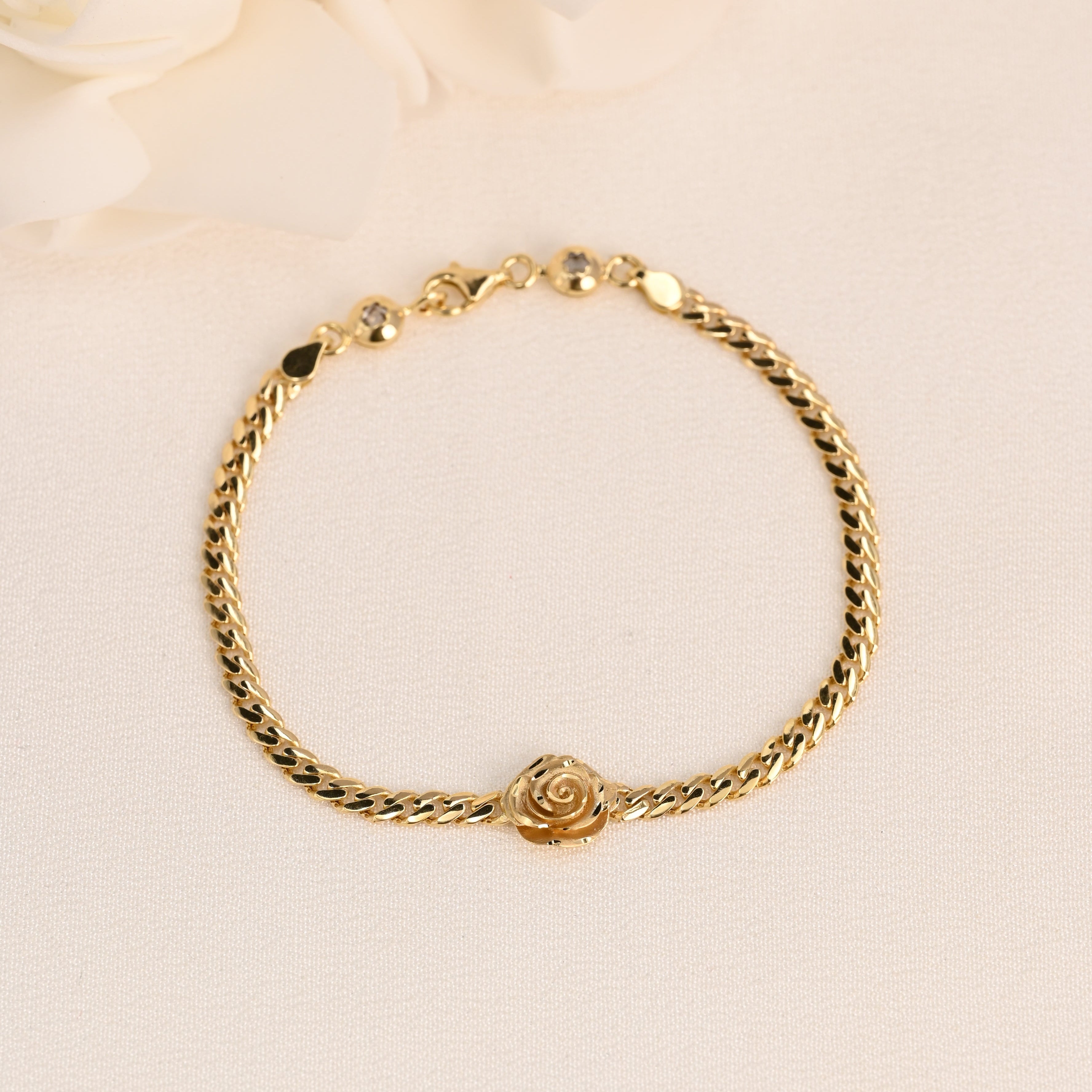 14K Rose Link Bracelet