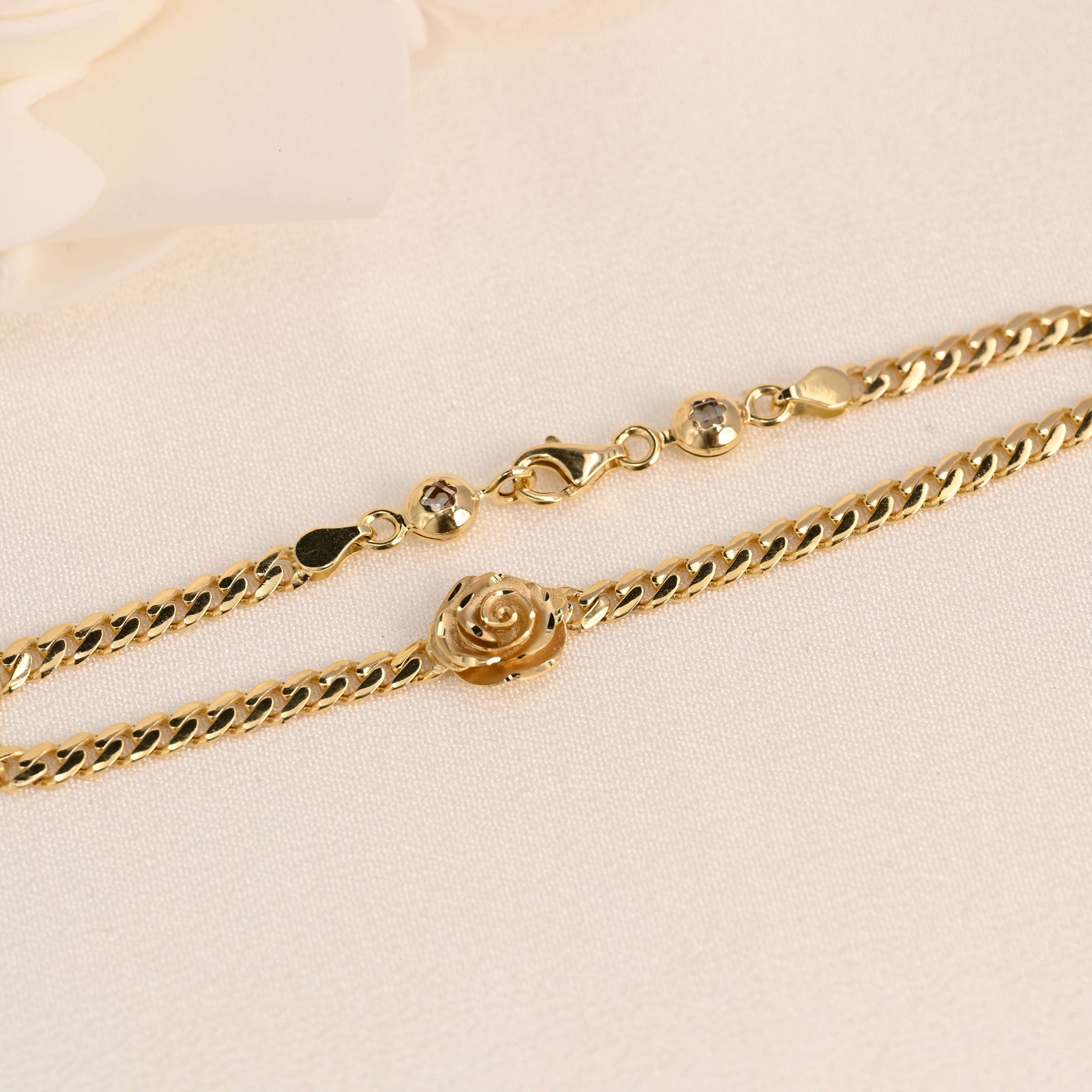 14K Rose Link Bracelet