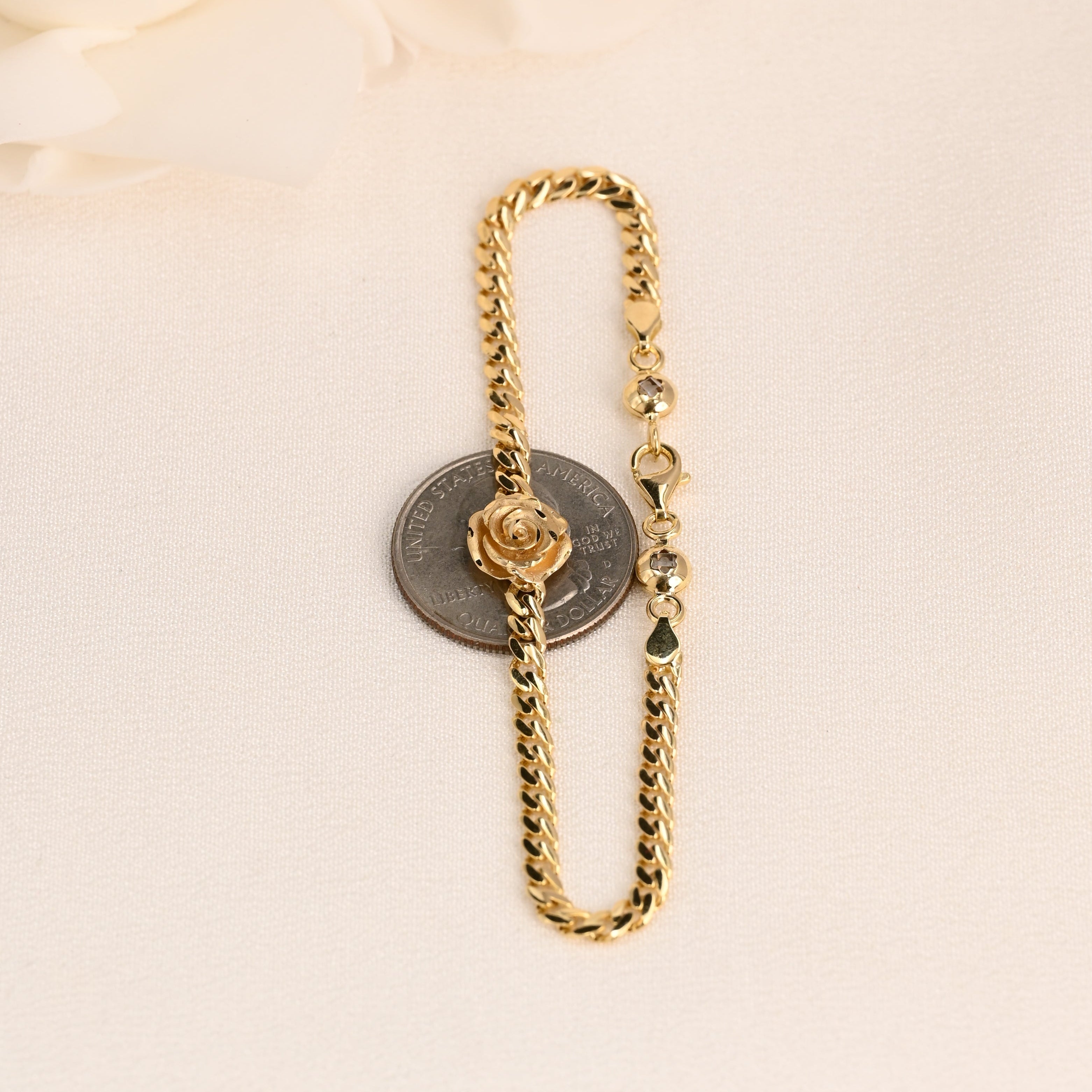 14K Rose Link Bracelet