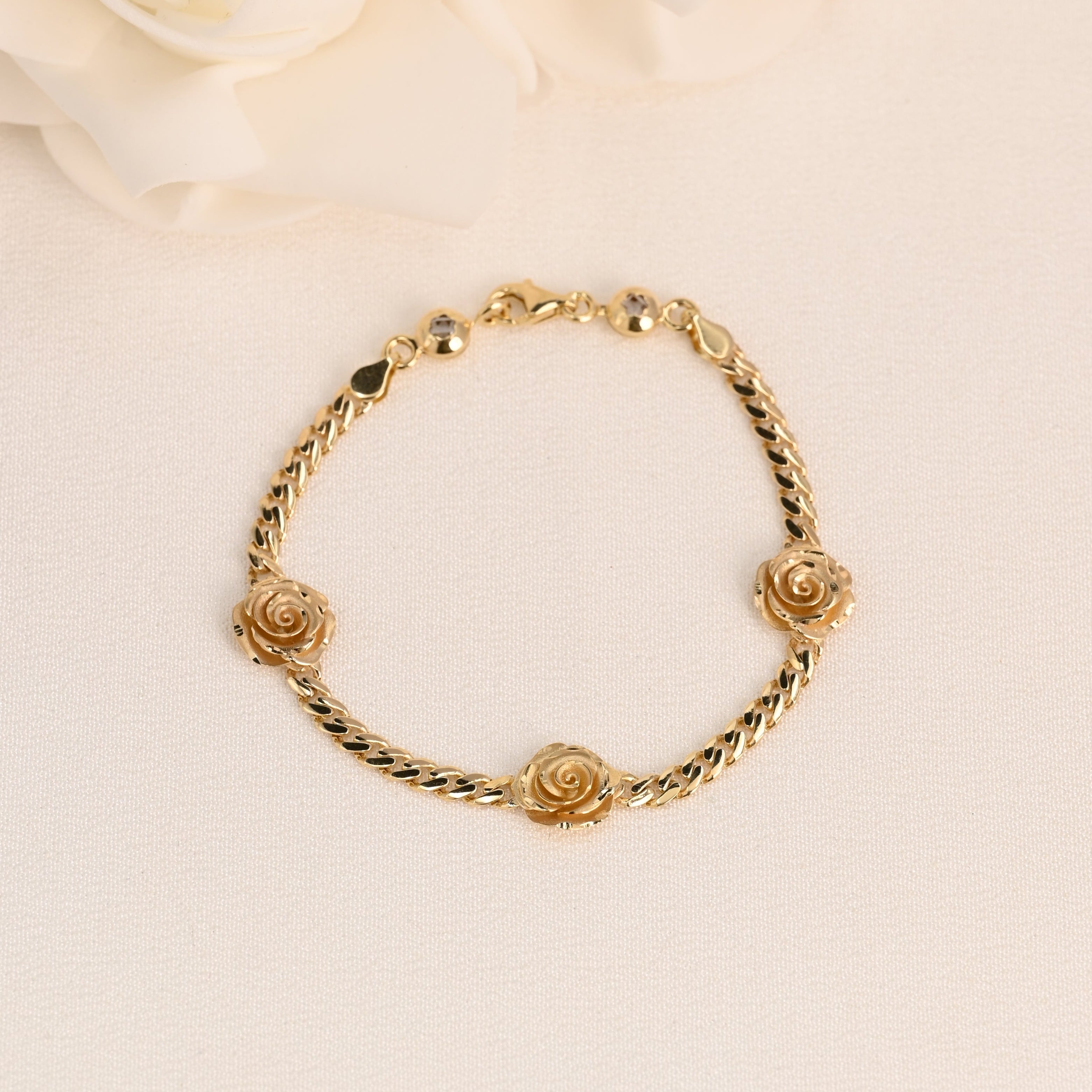 14K Rose Link Bracelet