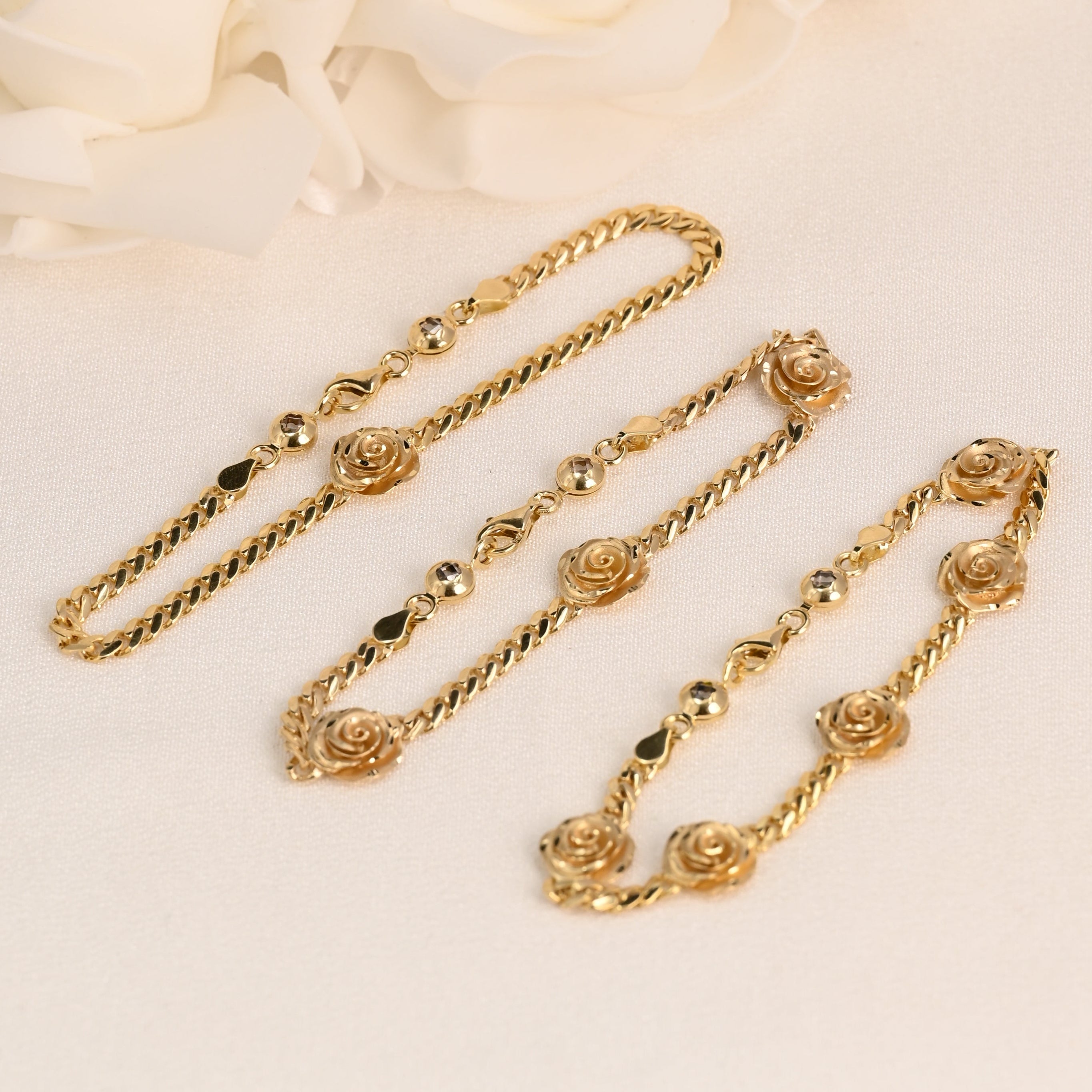 14K Rose Link Bracelet