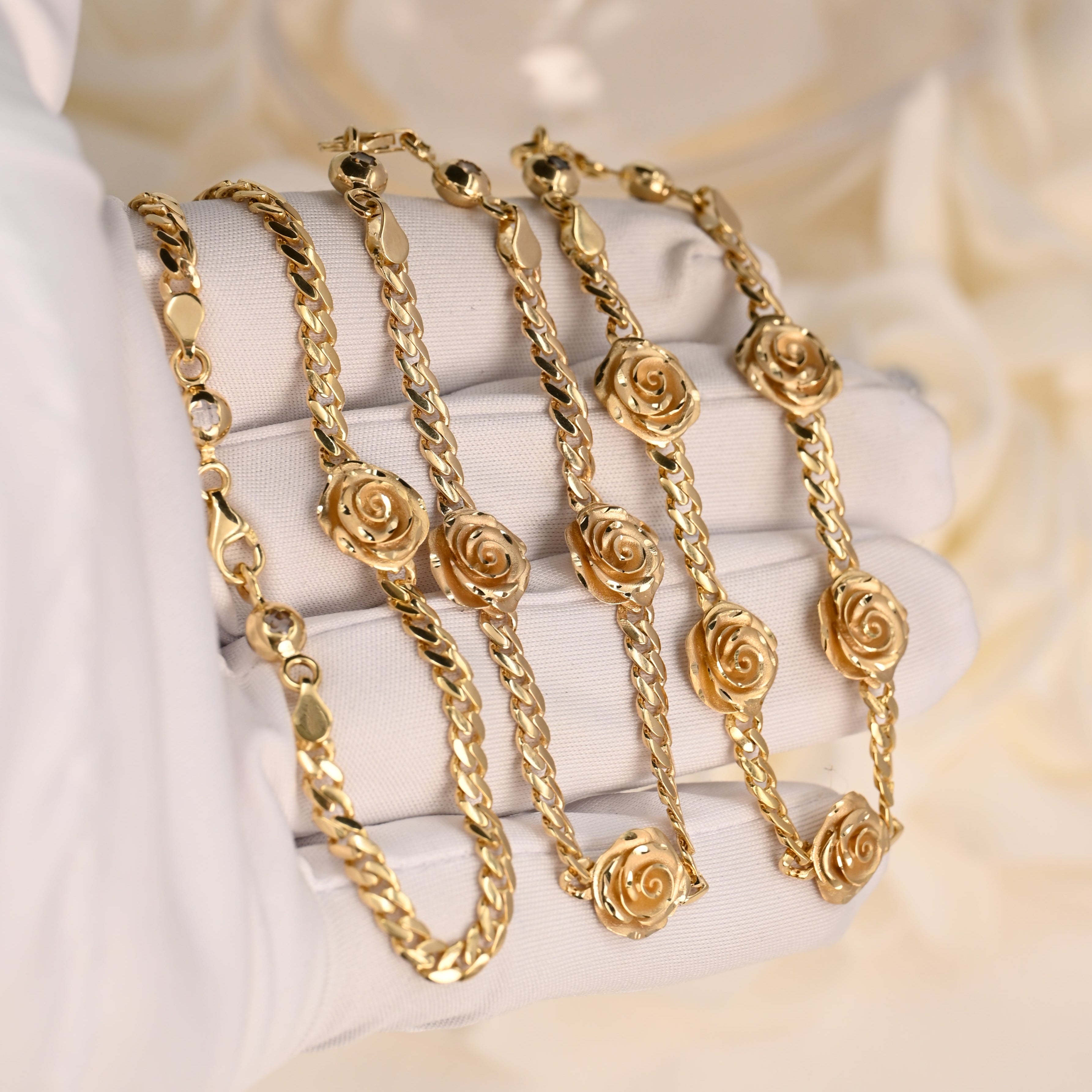 14K Rose Link Bracelet