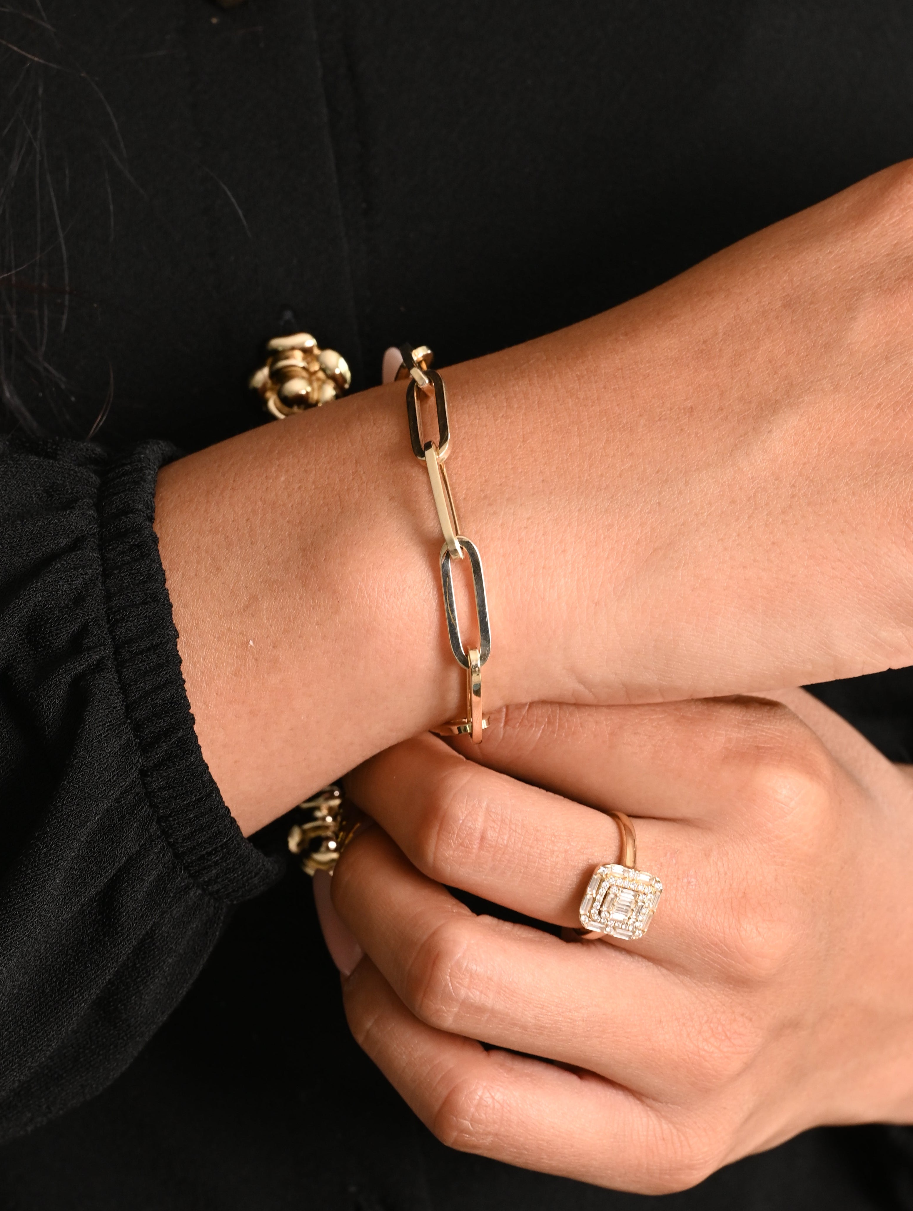 14k Bold Paperclip Polished Bracelet