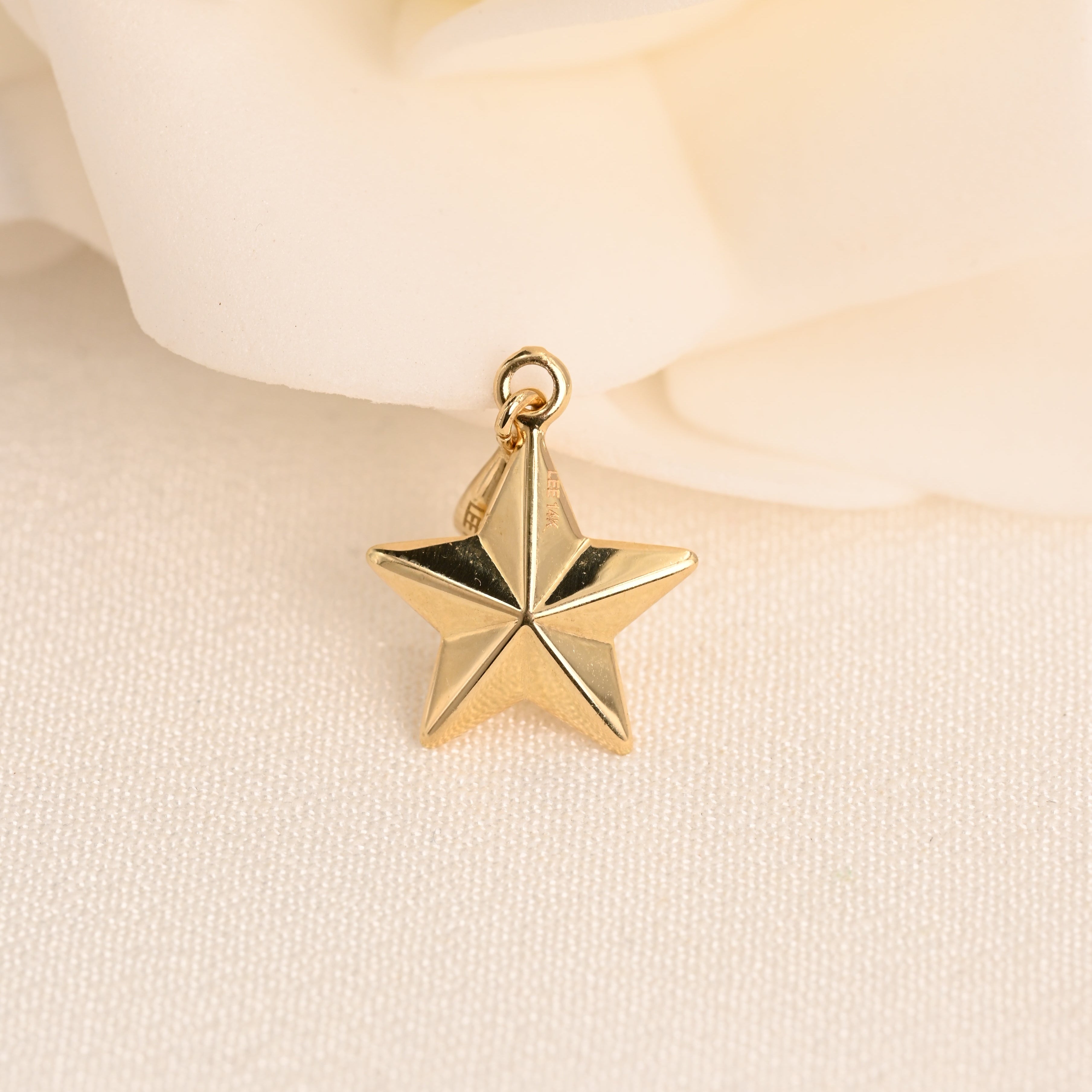 14K Polished Star Pendant