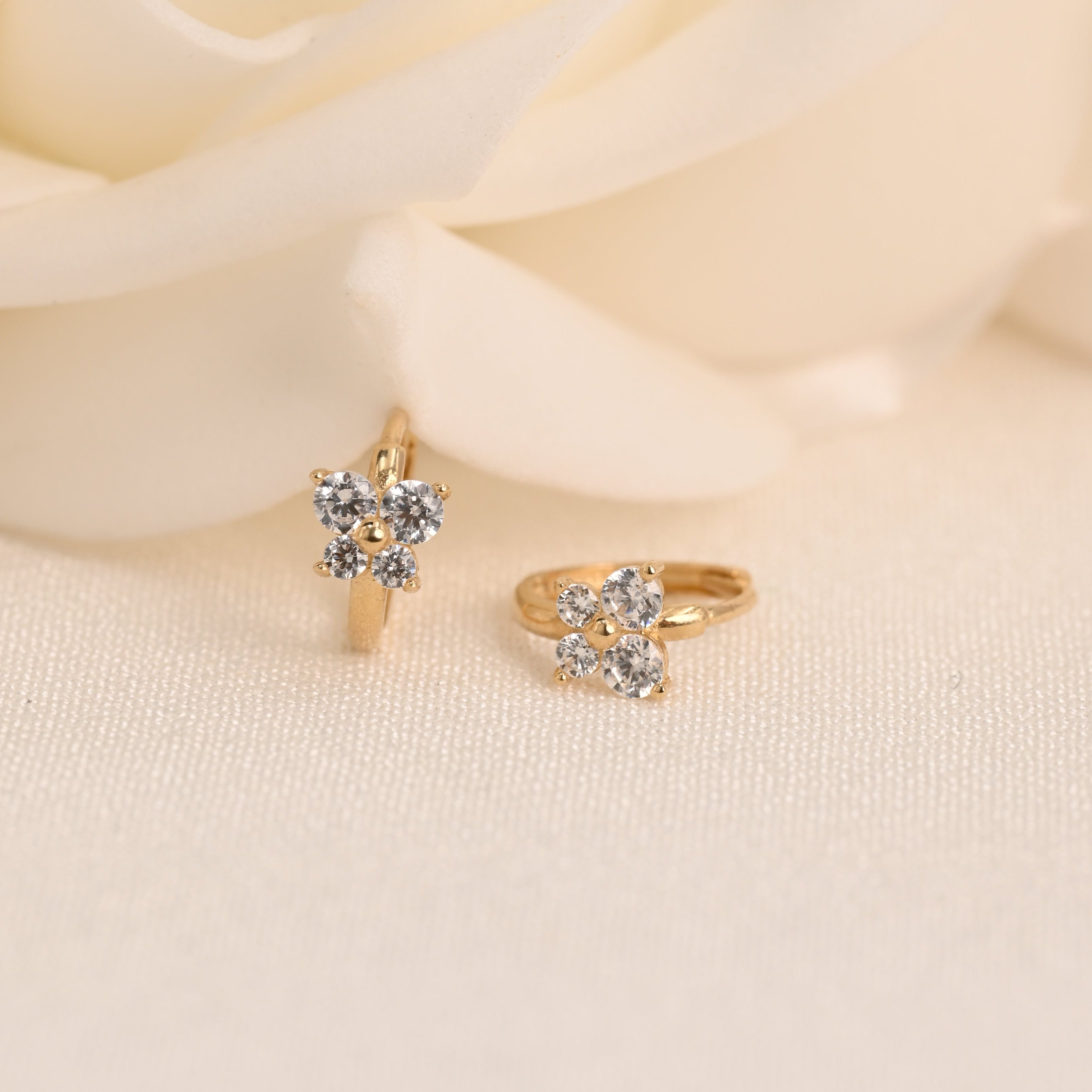 14k Dainty Butterfly Huggies Earrings