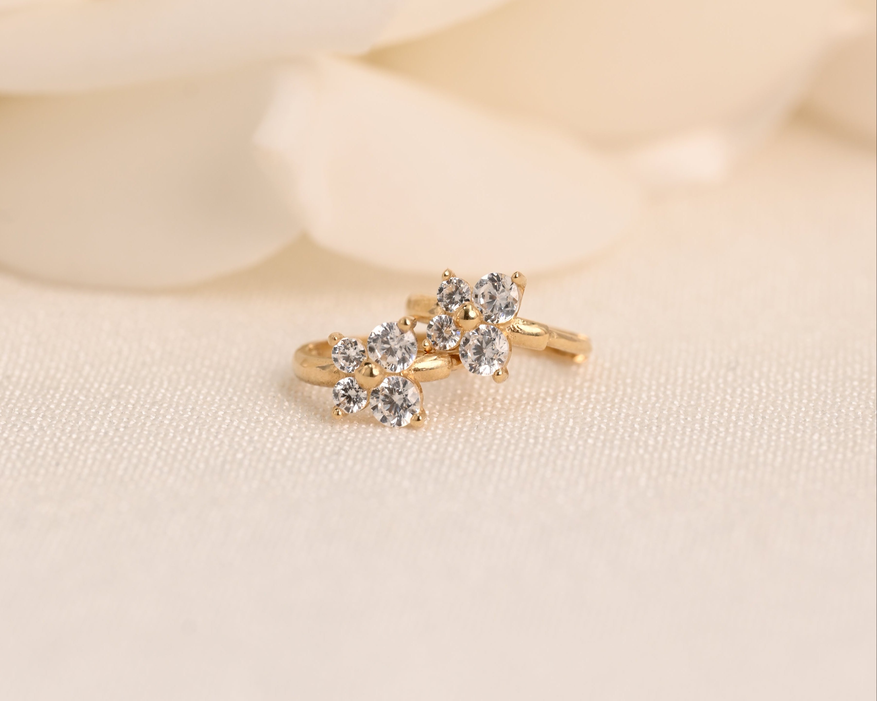 14k Dainty Butterfly Huggies Earrings