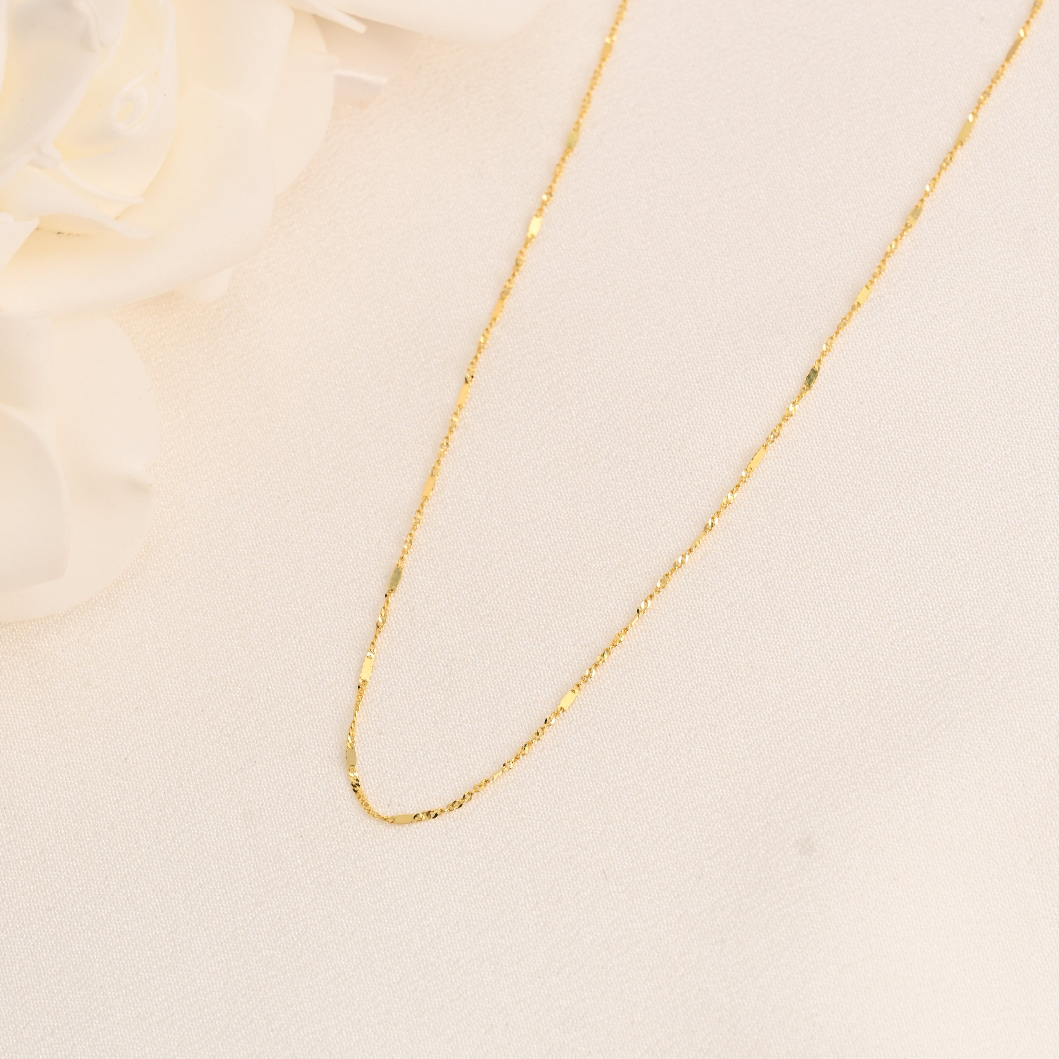 14K Mirror Bar Singapore Necklace