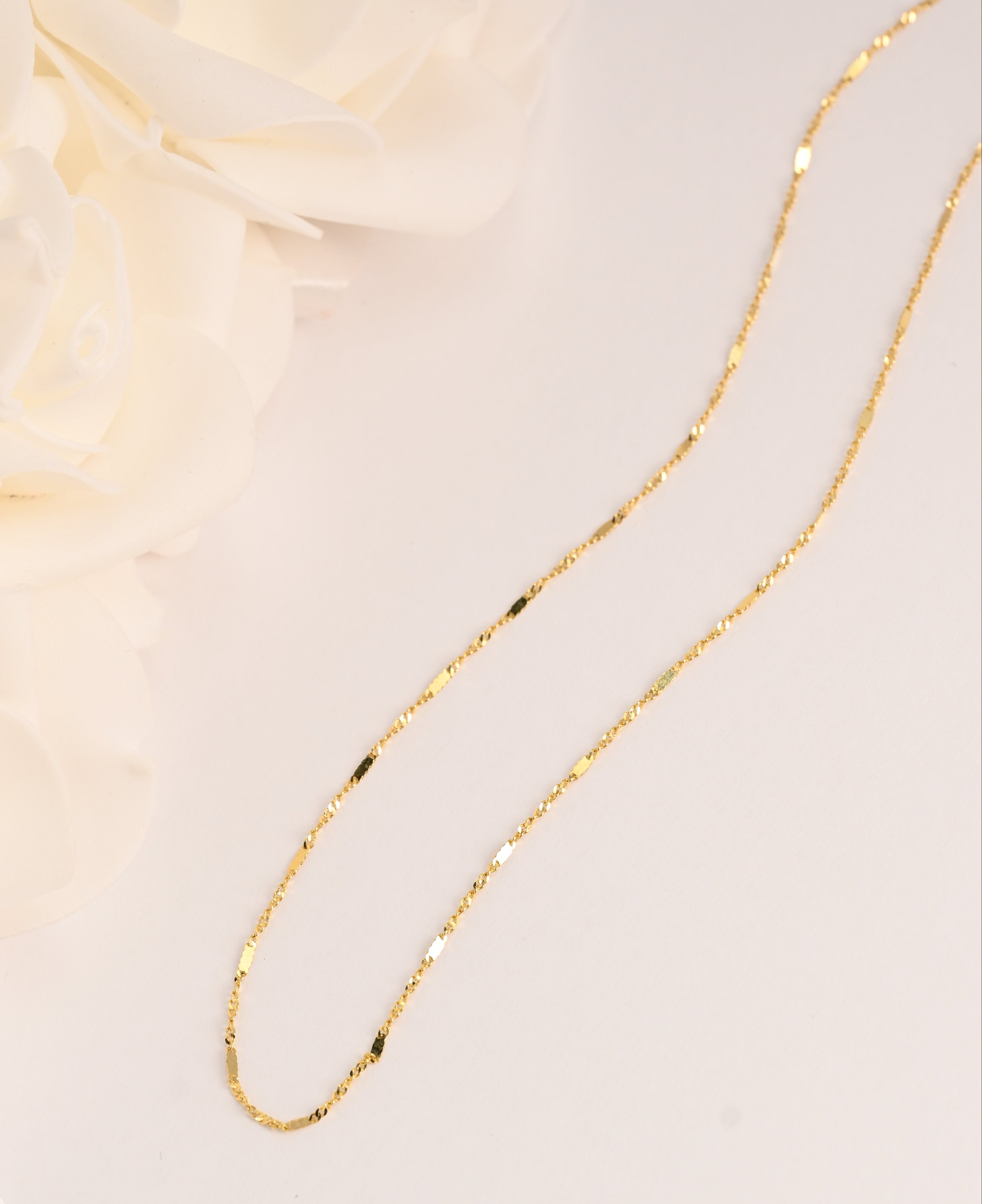 14K Mirror Bar Singapore Necklace
