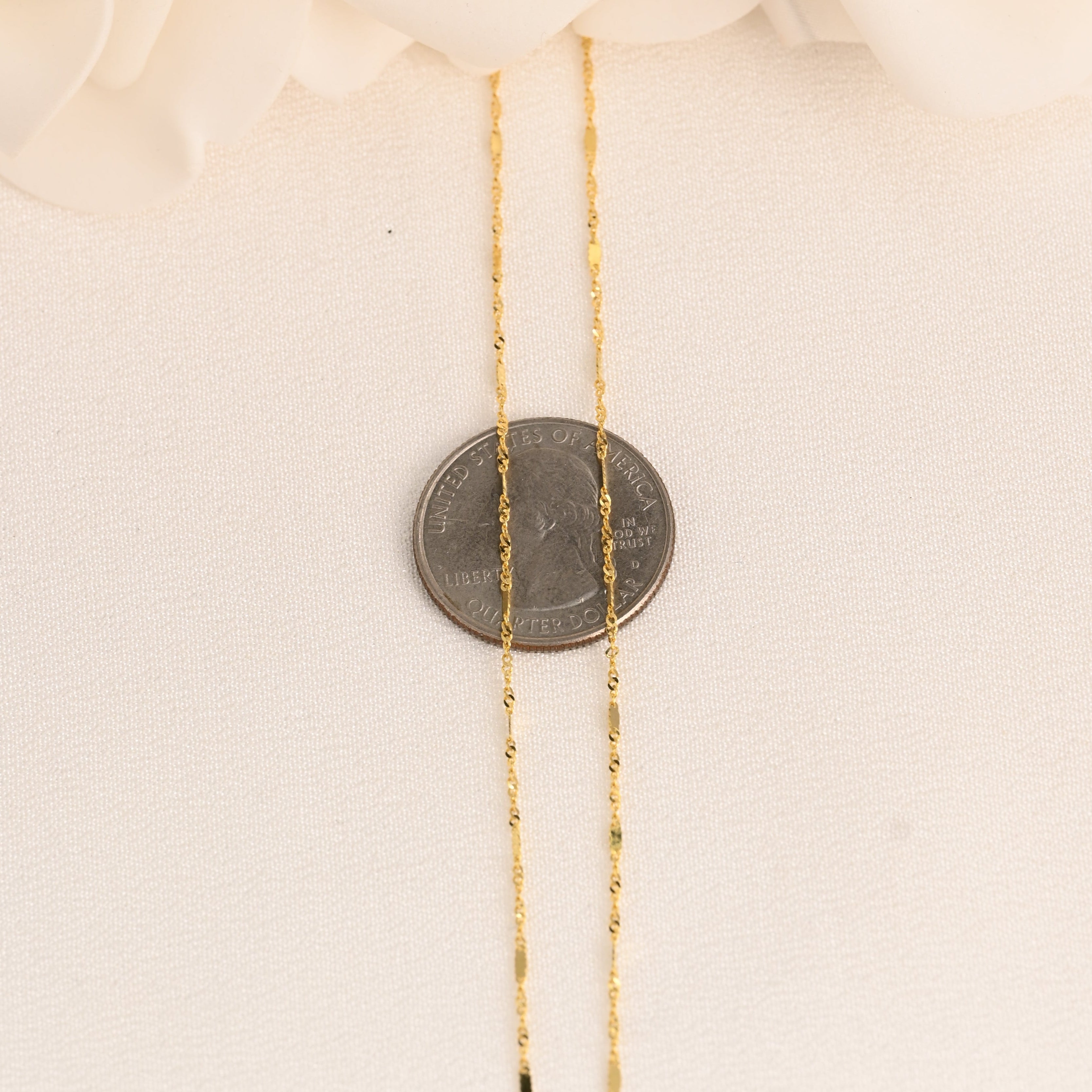 14K Mirror Bar Singapore Necklace