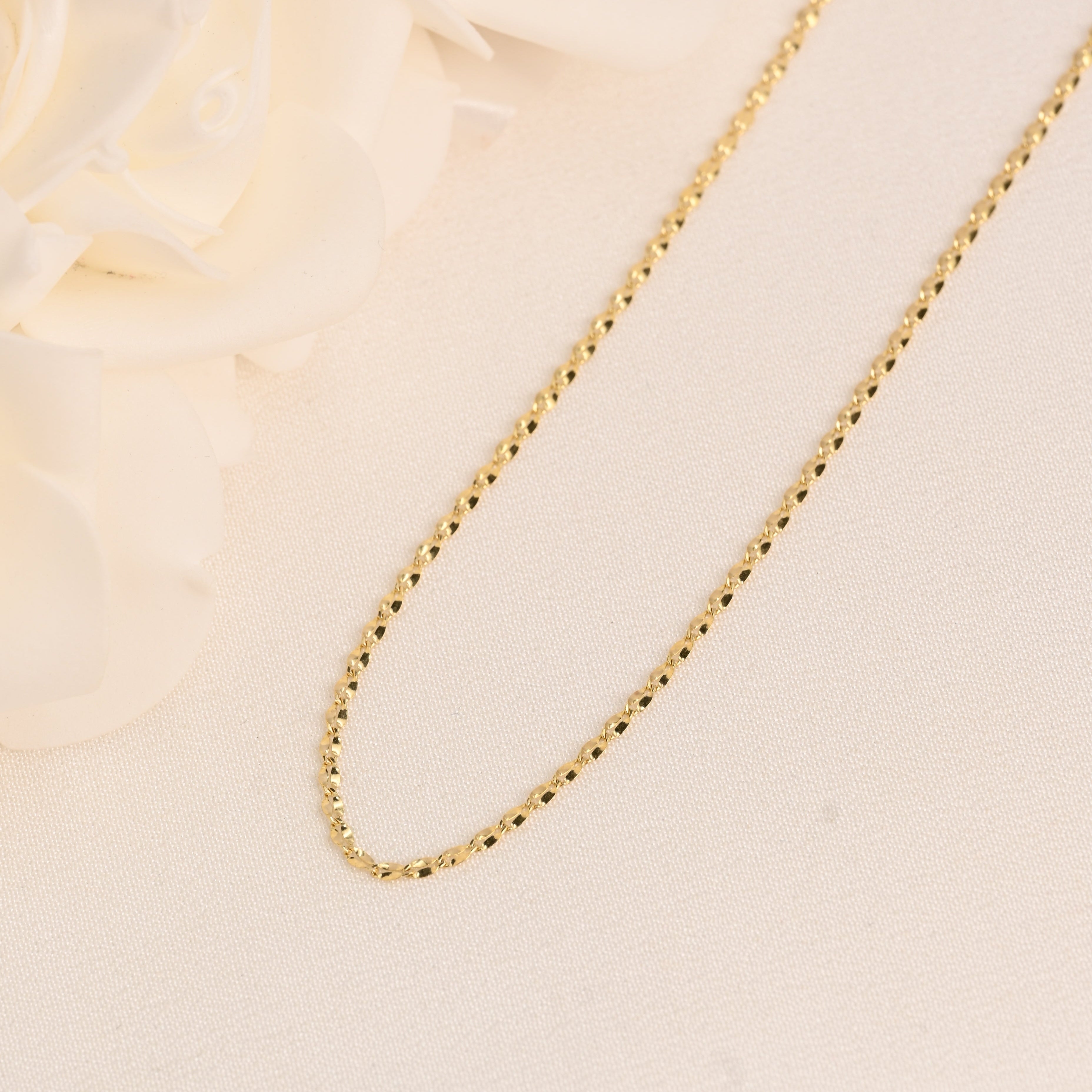 14K Marquise Mirror Necklace