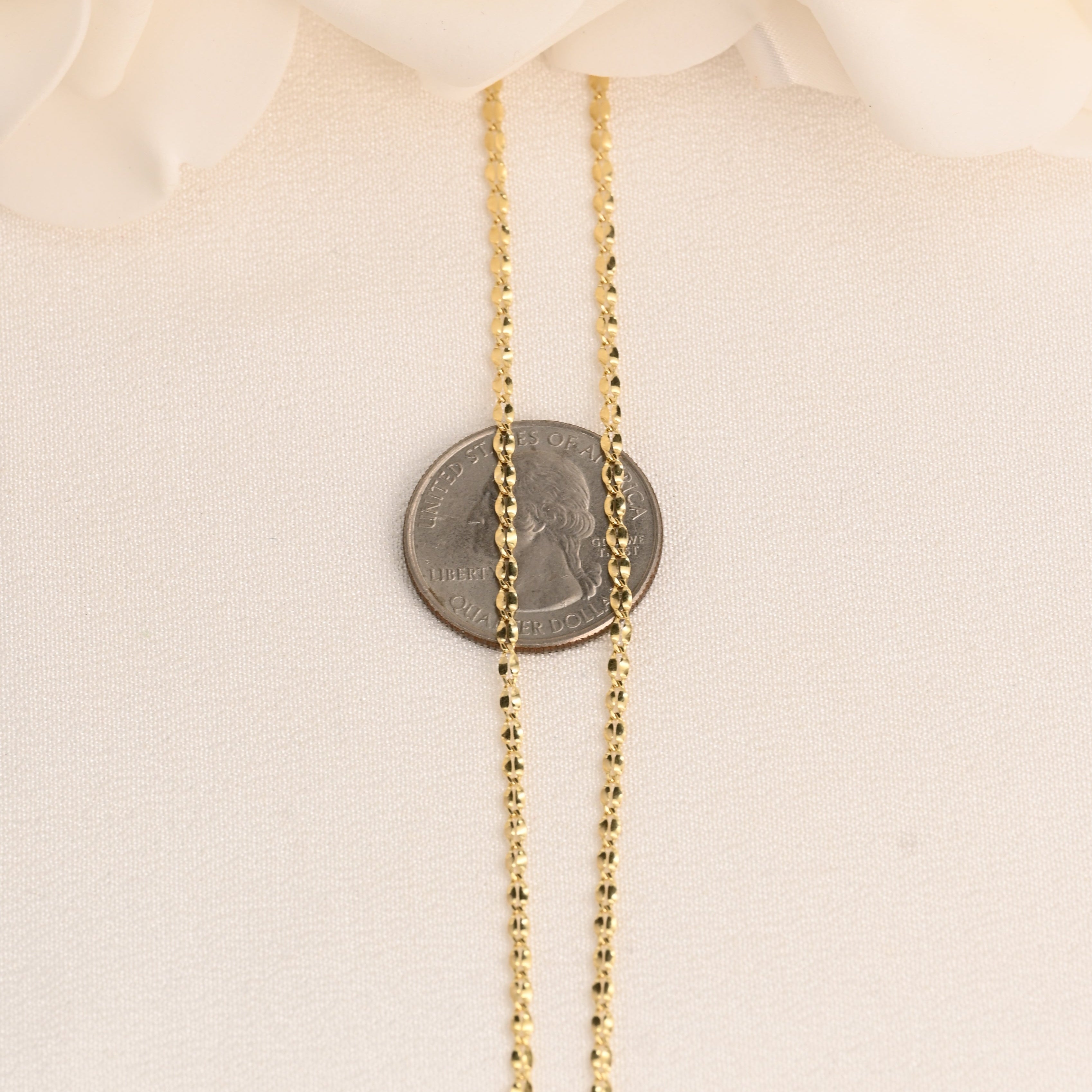 14K Marquise Mirror Necklace