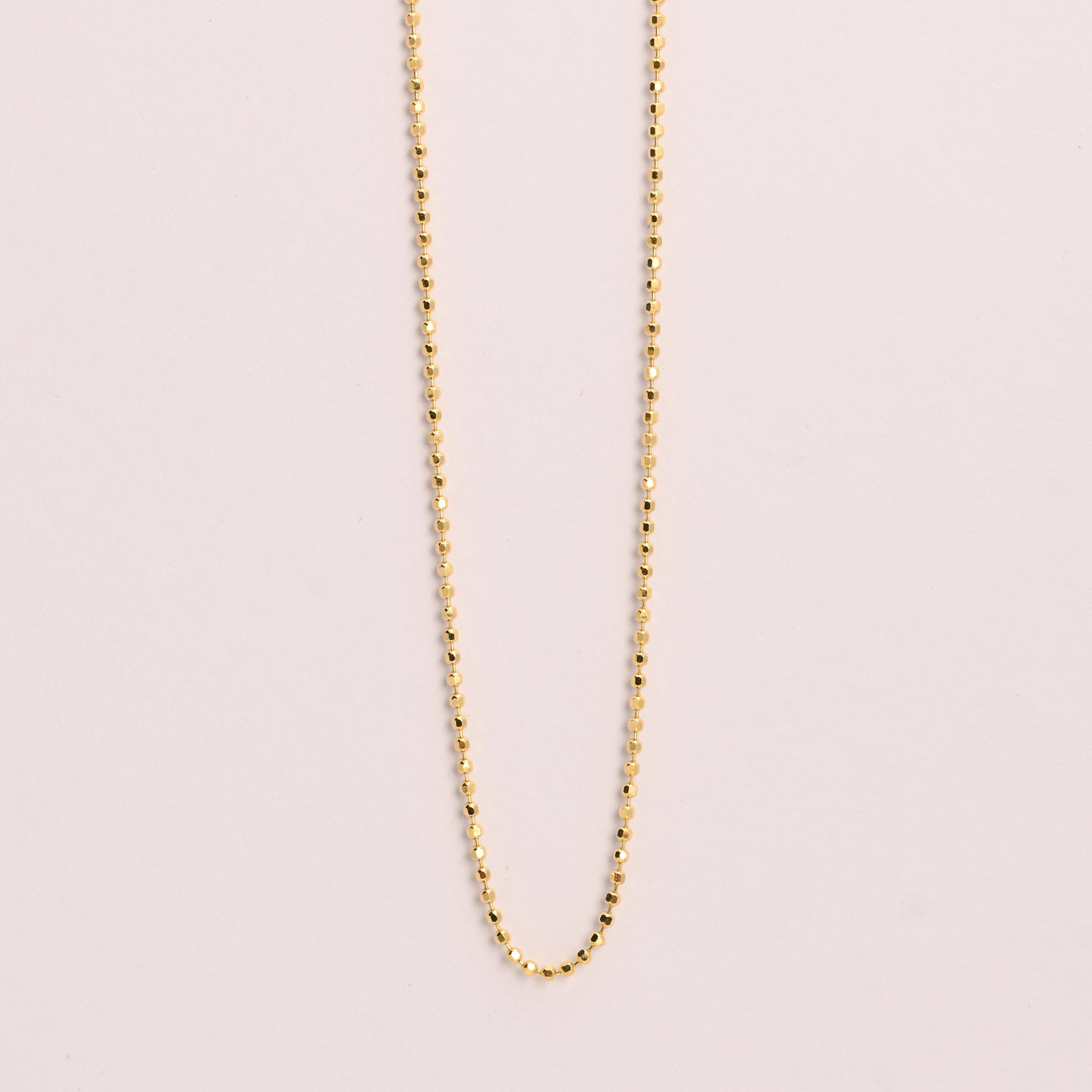 14k Dainty Diamond Cut Bead Chain