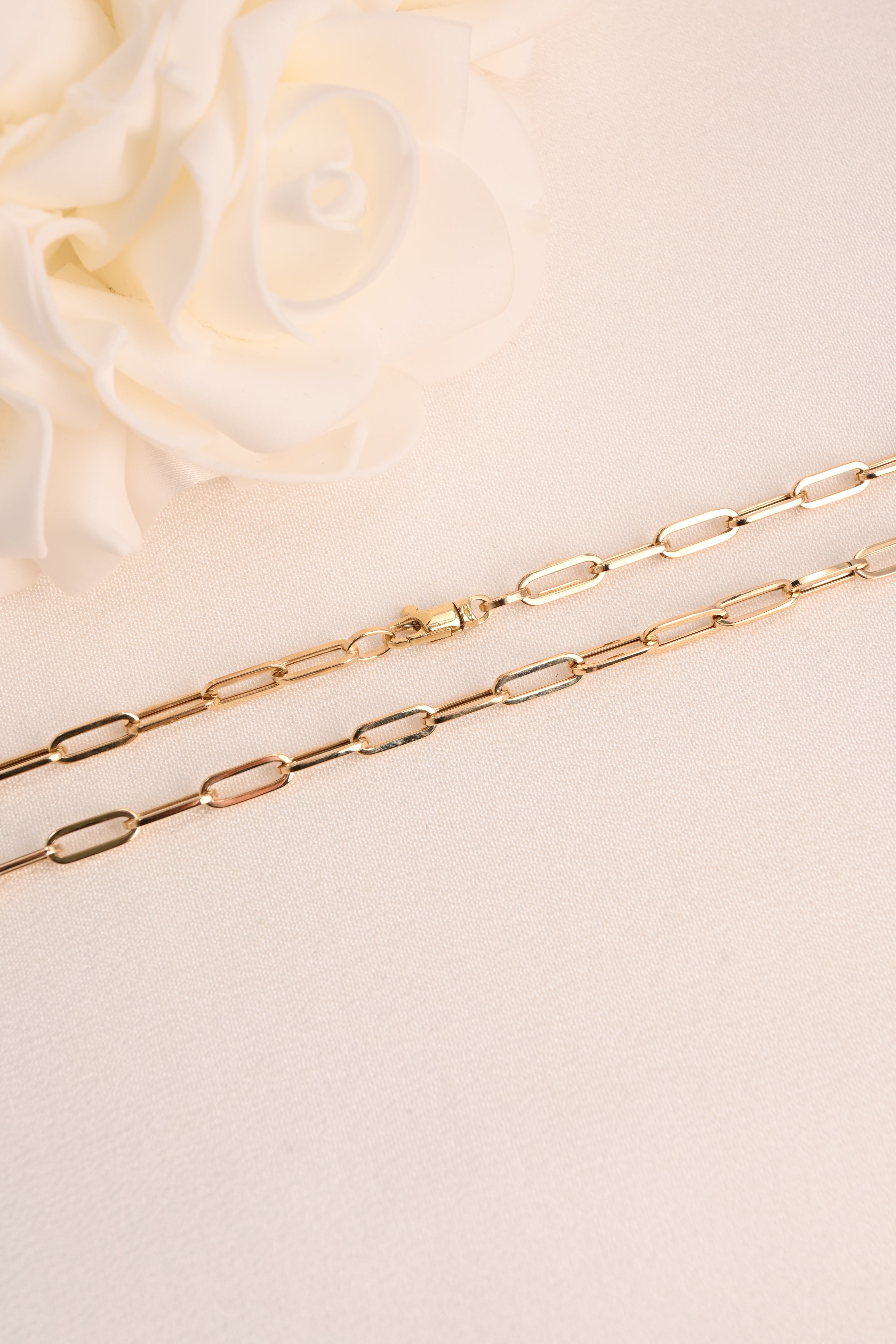 14K Polished Paperclip Chain