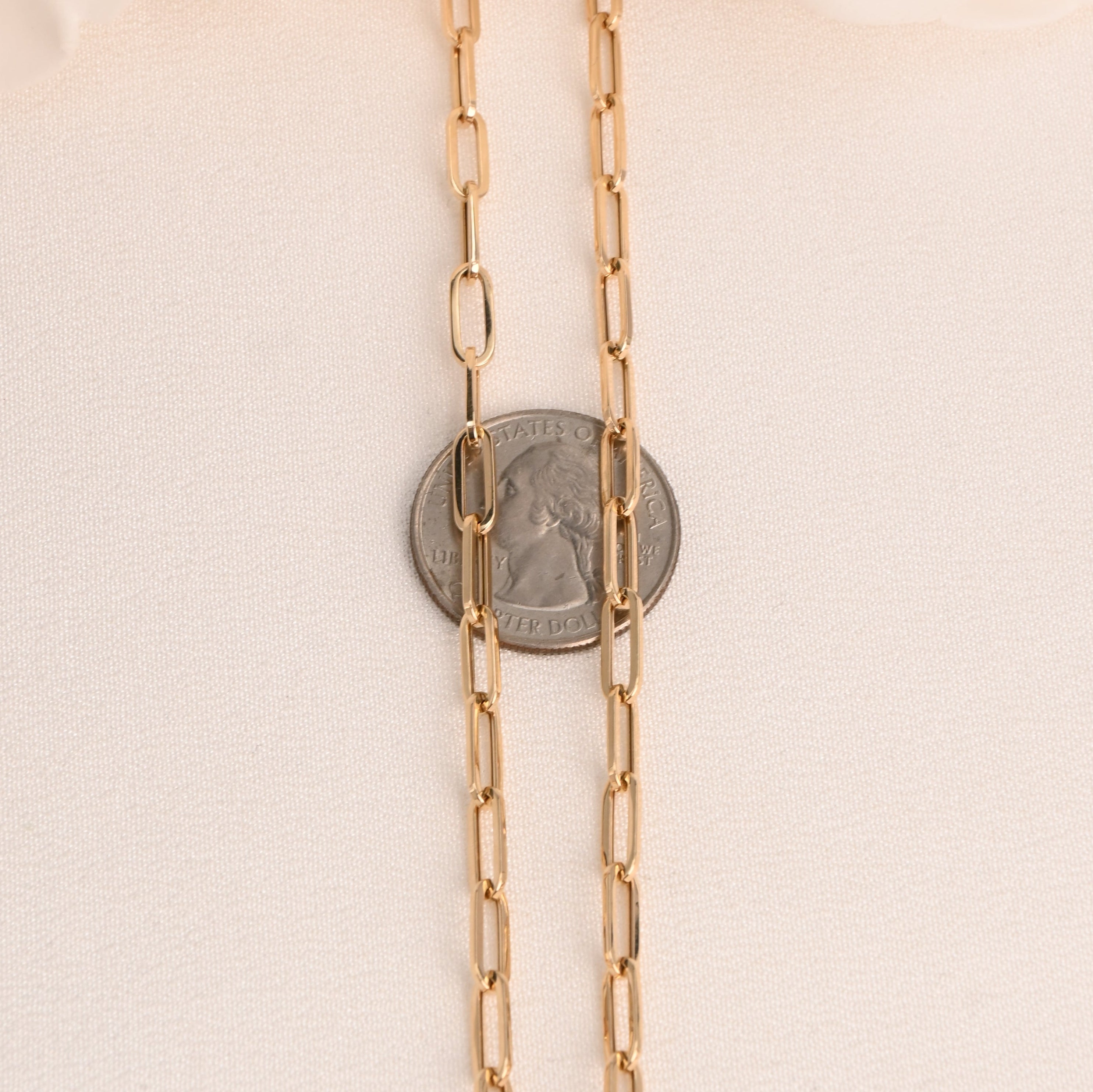 14K Polished Paperclip Chain