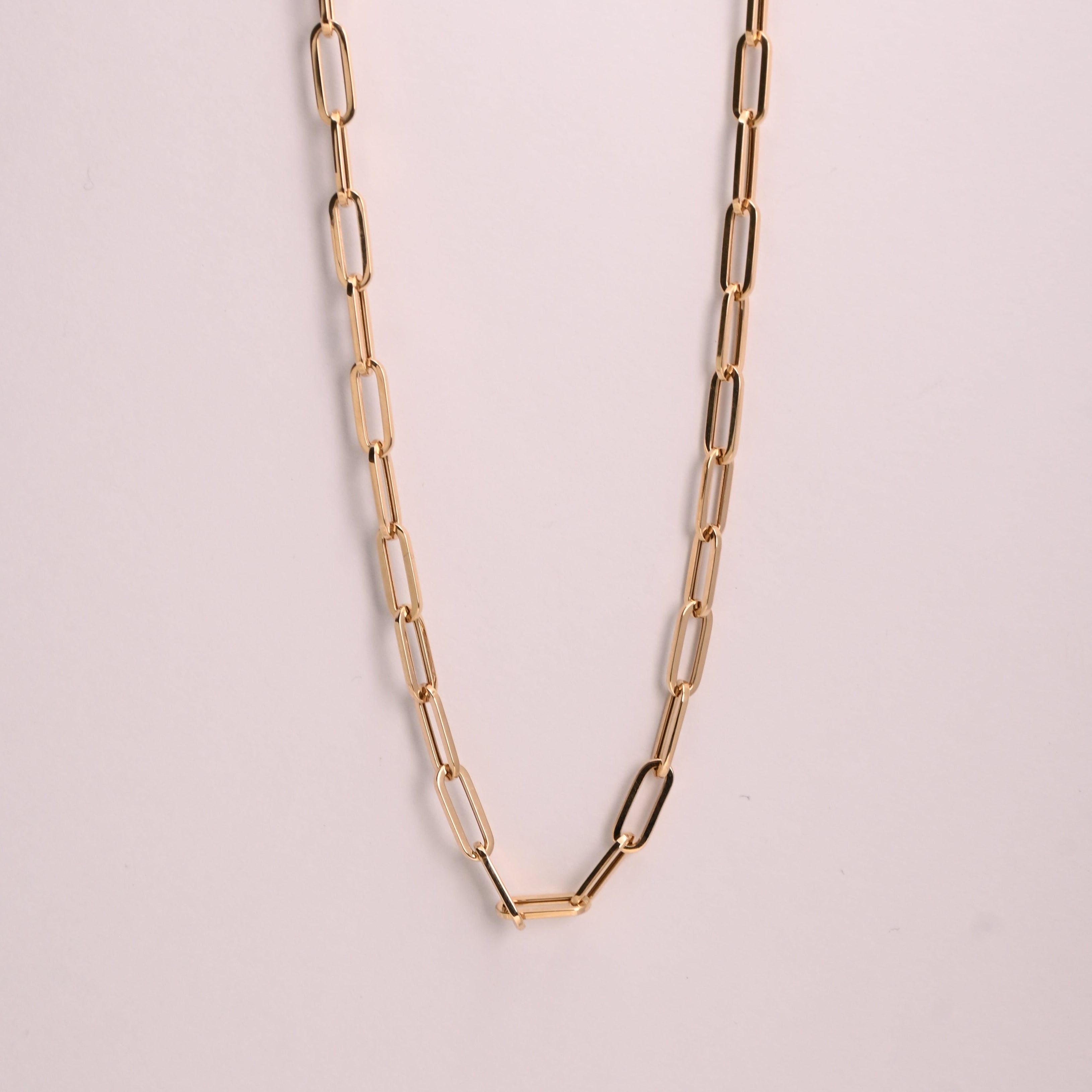 14K Polished Paperclip Chain