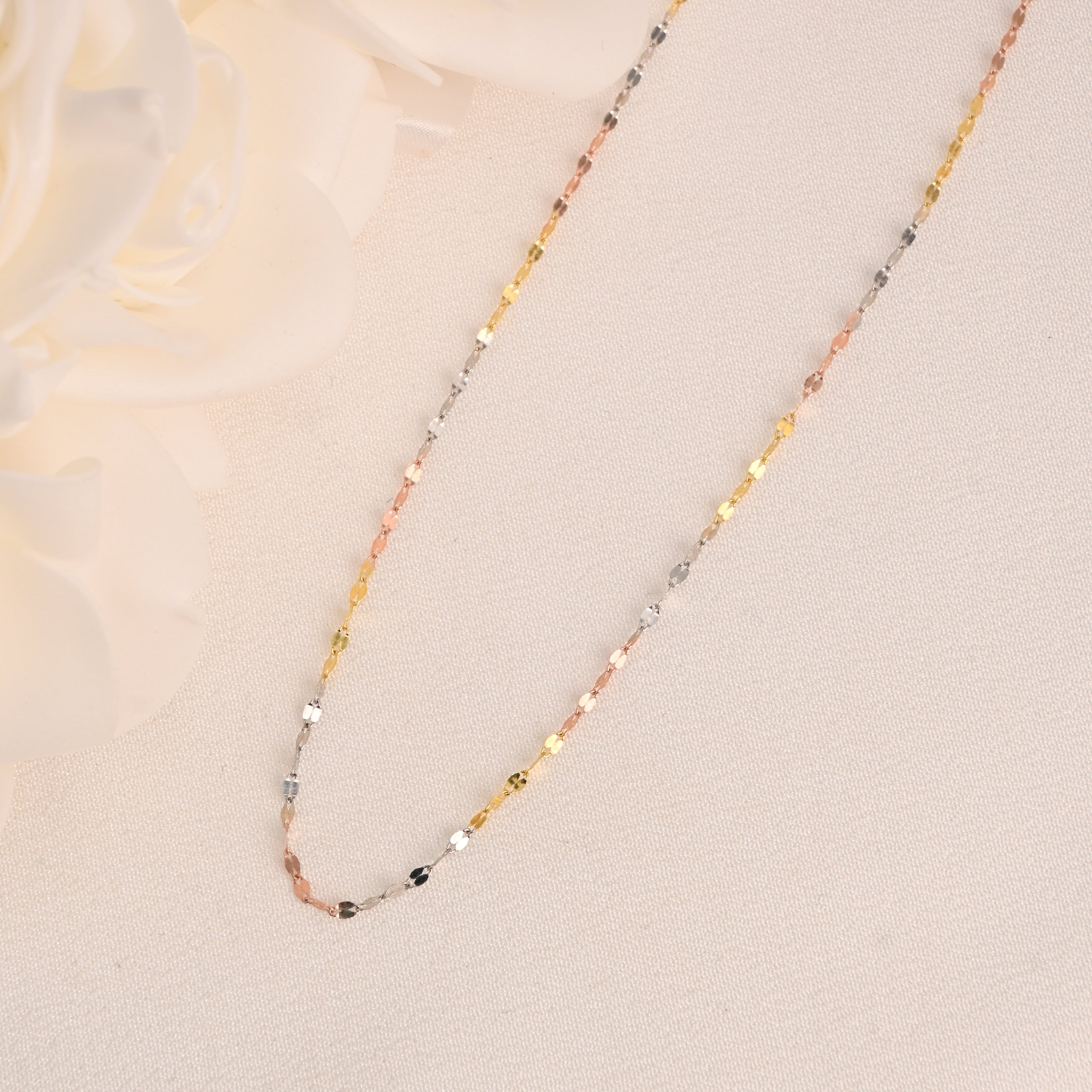 14K Tri-Color Mirror Chain