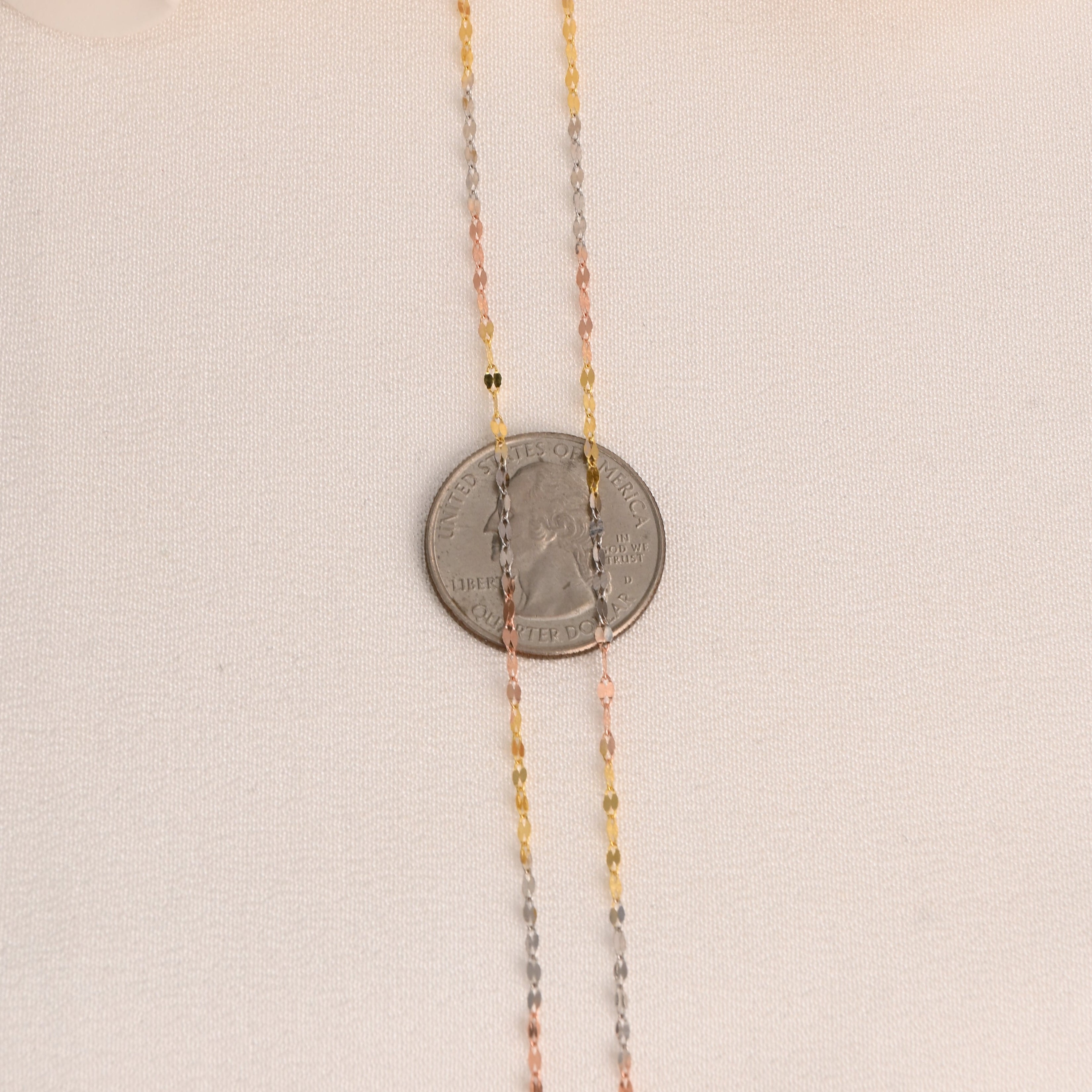 14K Tri-Color Mirror Chain