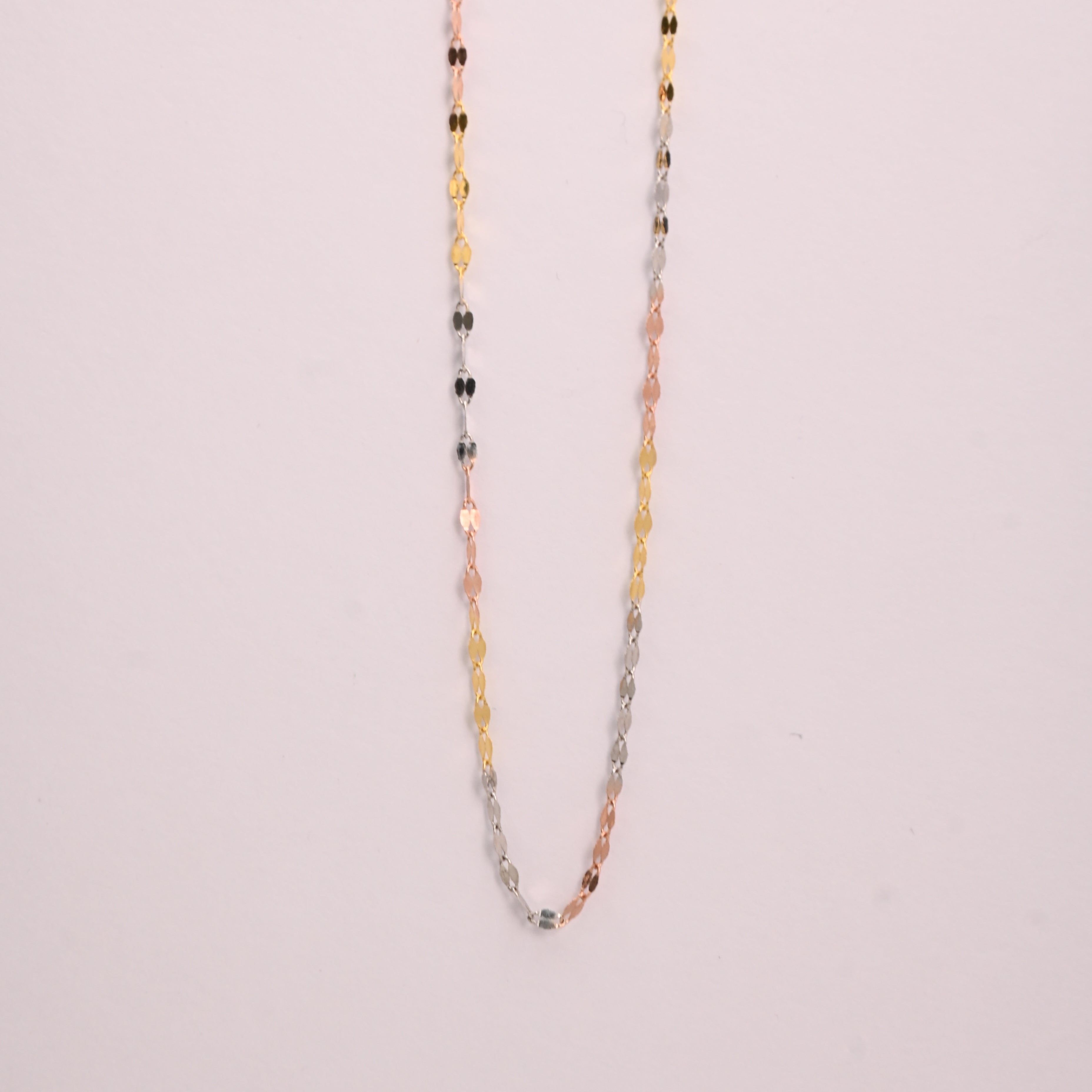 14K Tri-Color Mirror Chain