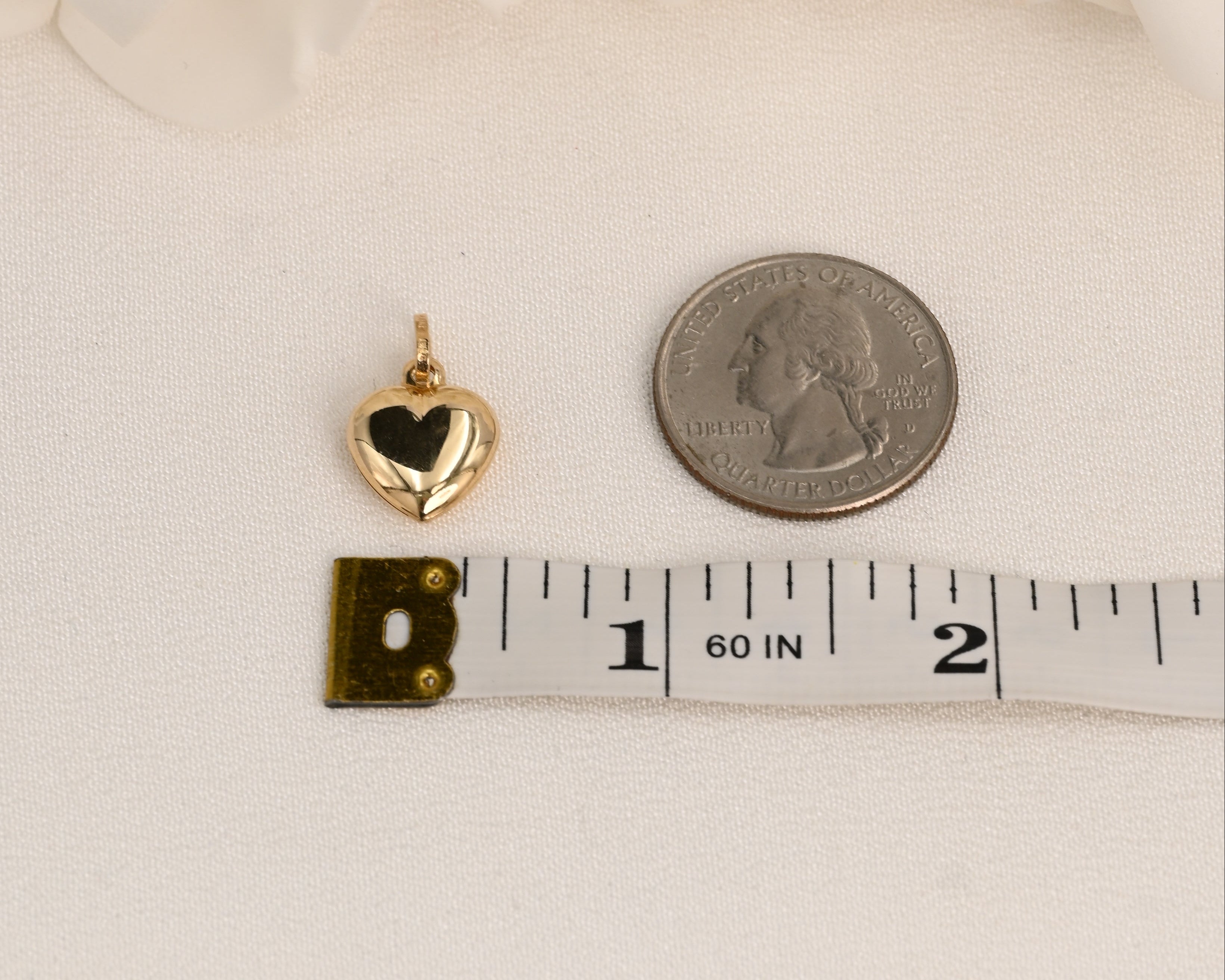14K Polished Puff Heart Pendant