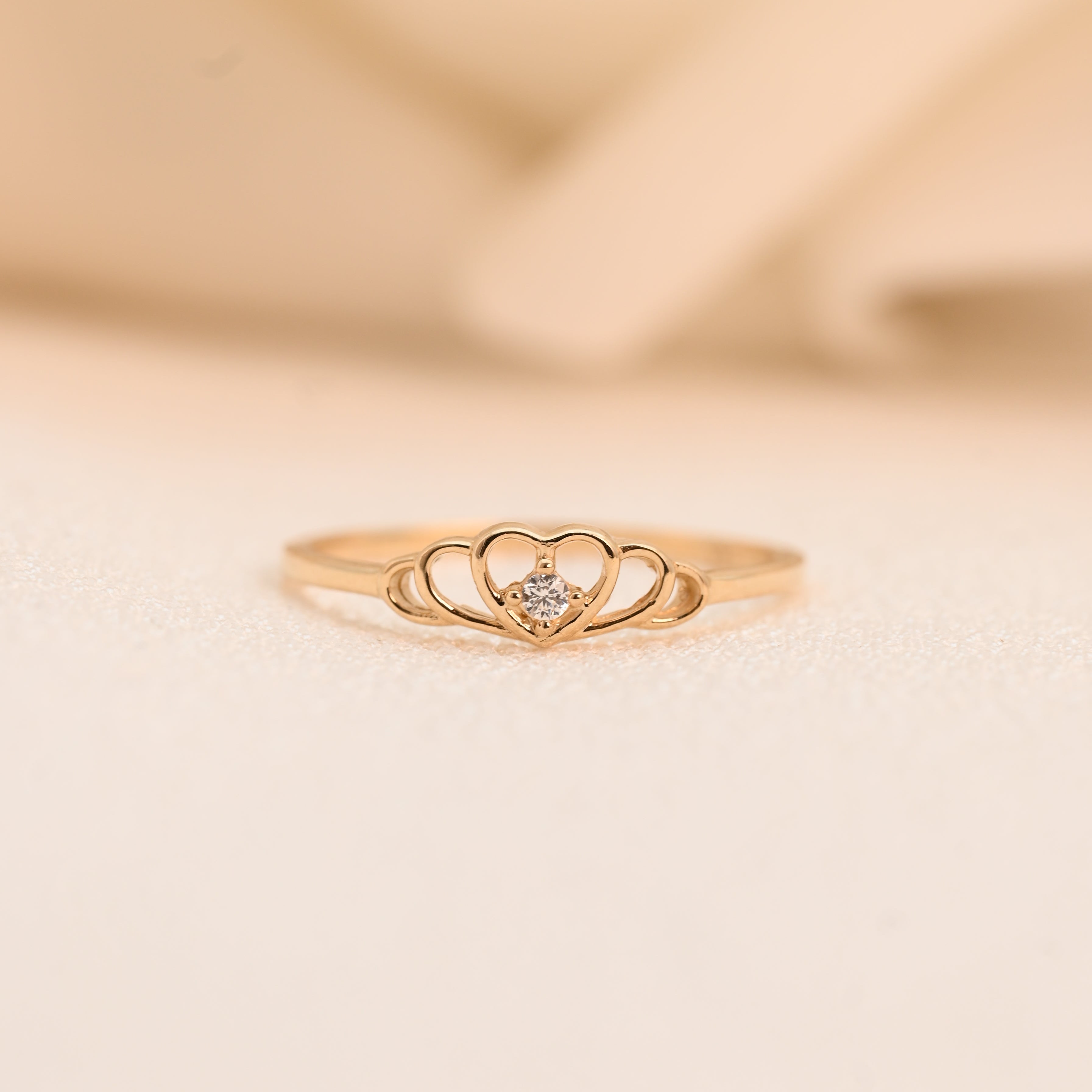 14K Nested Hearts Ring