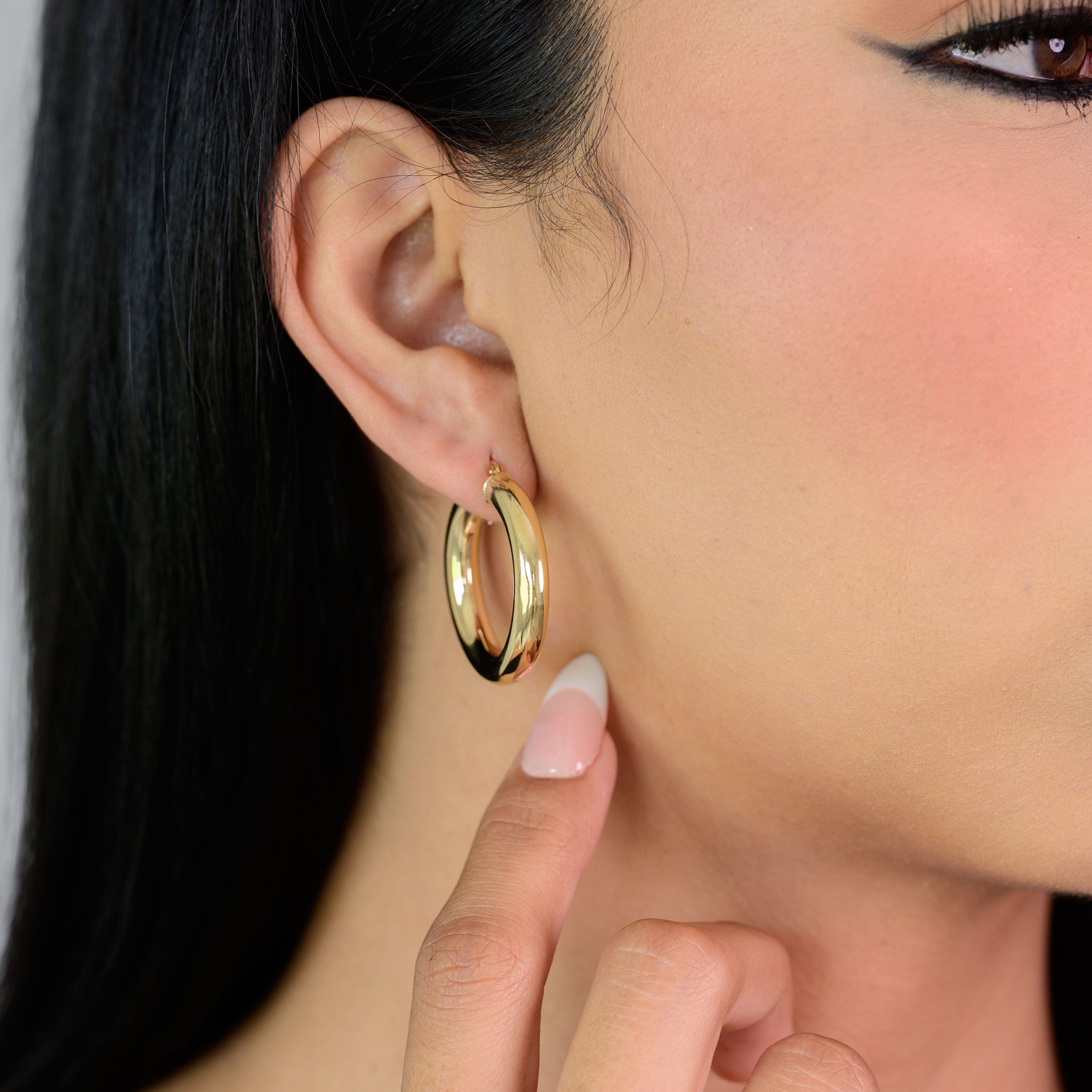 14k Bold Polished Hoops - 4.8mm Thick