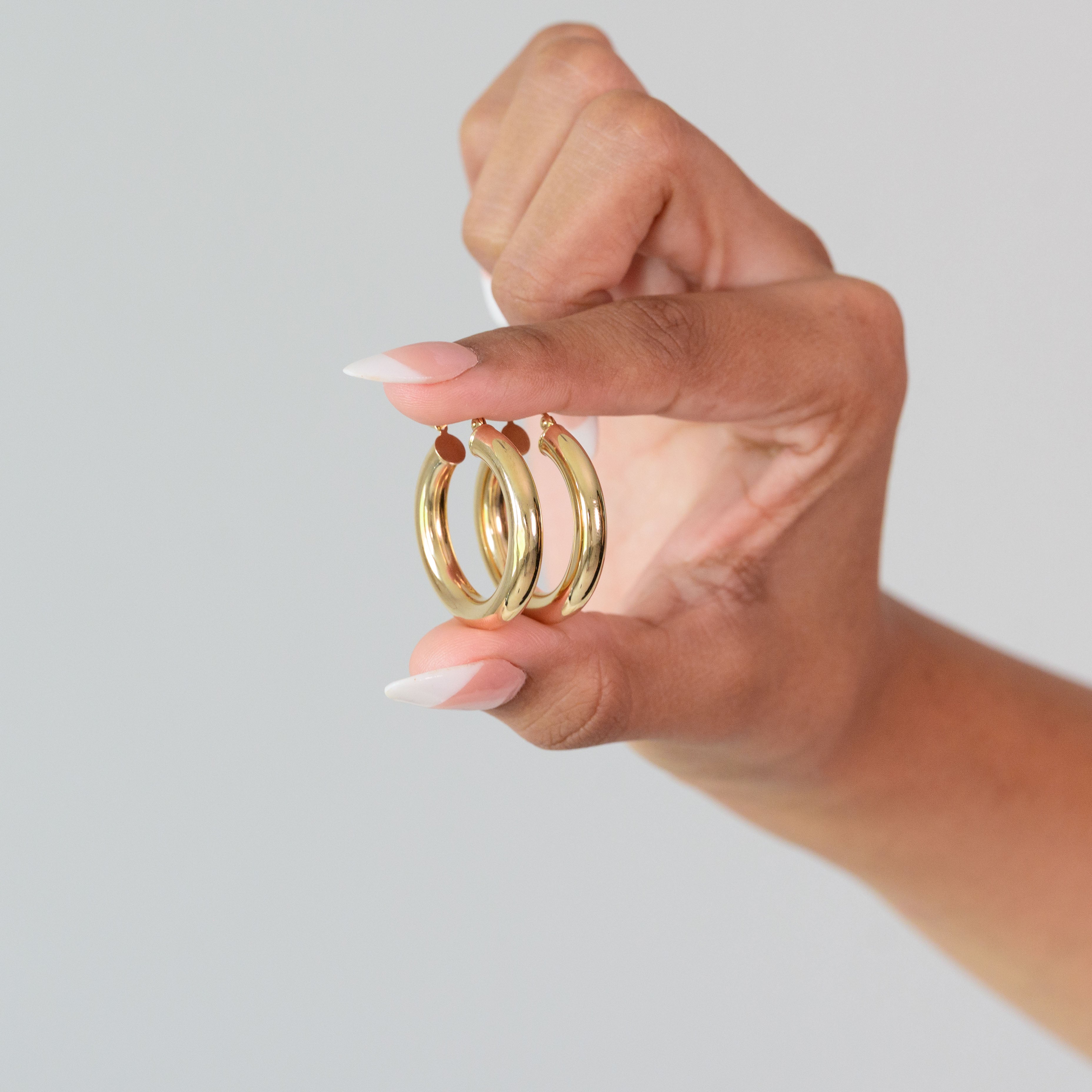 14k Bold Polished Hoops - 4.8mm Thick