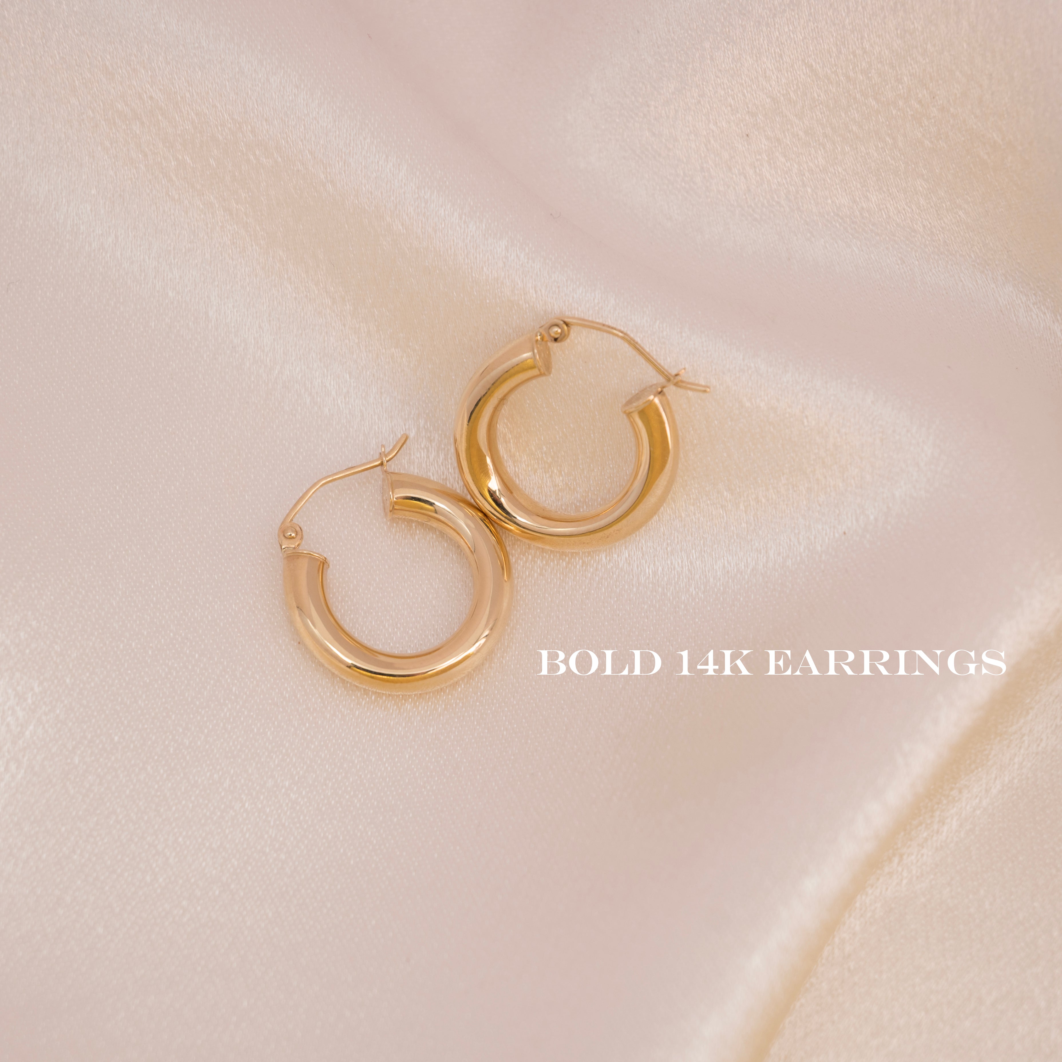 14k Bold Polished Hoop Earrings