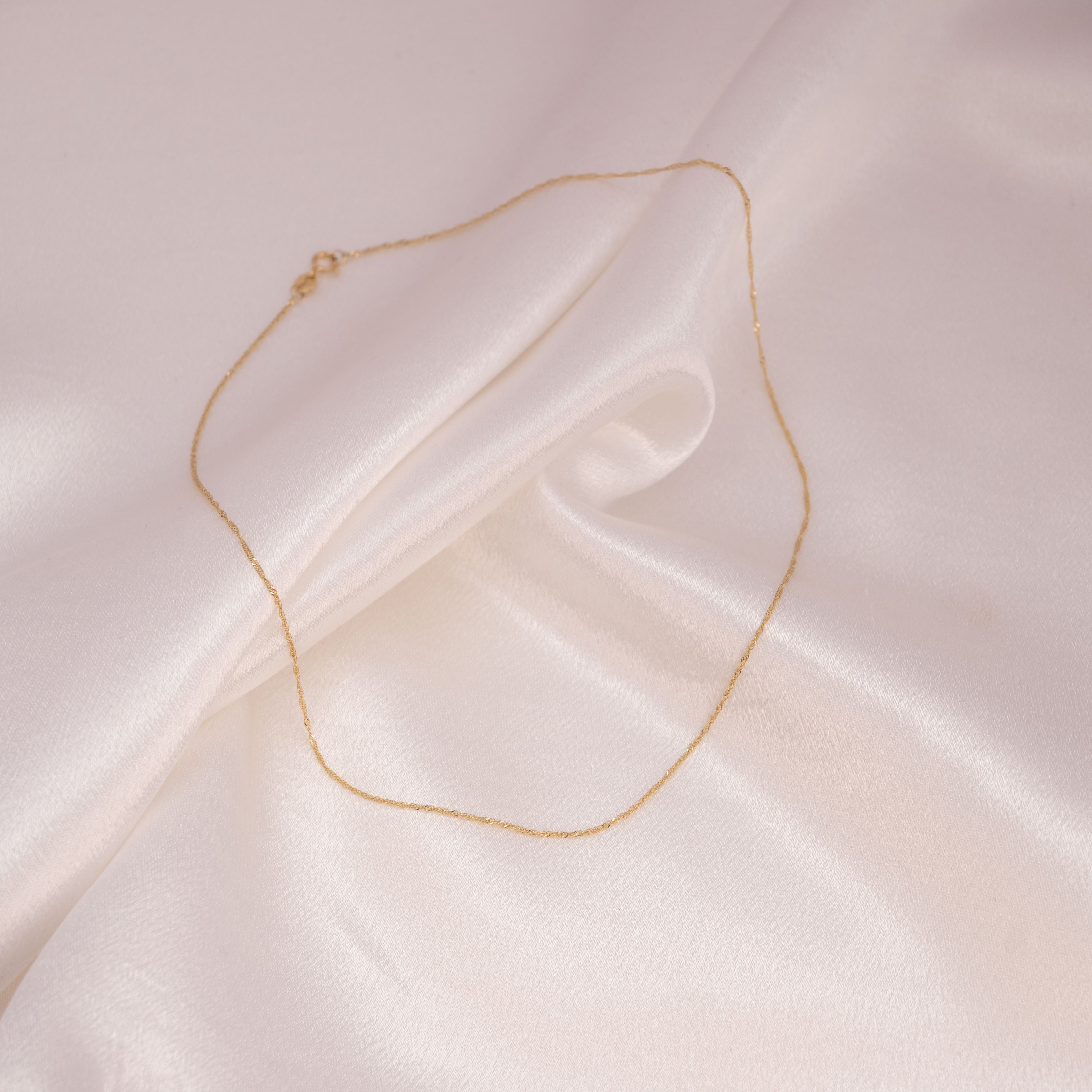 Dainty 14k Shiny Singapore Chain - 0.9mm
