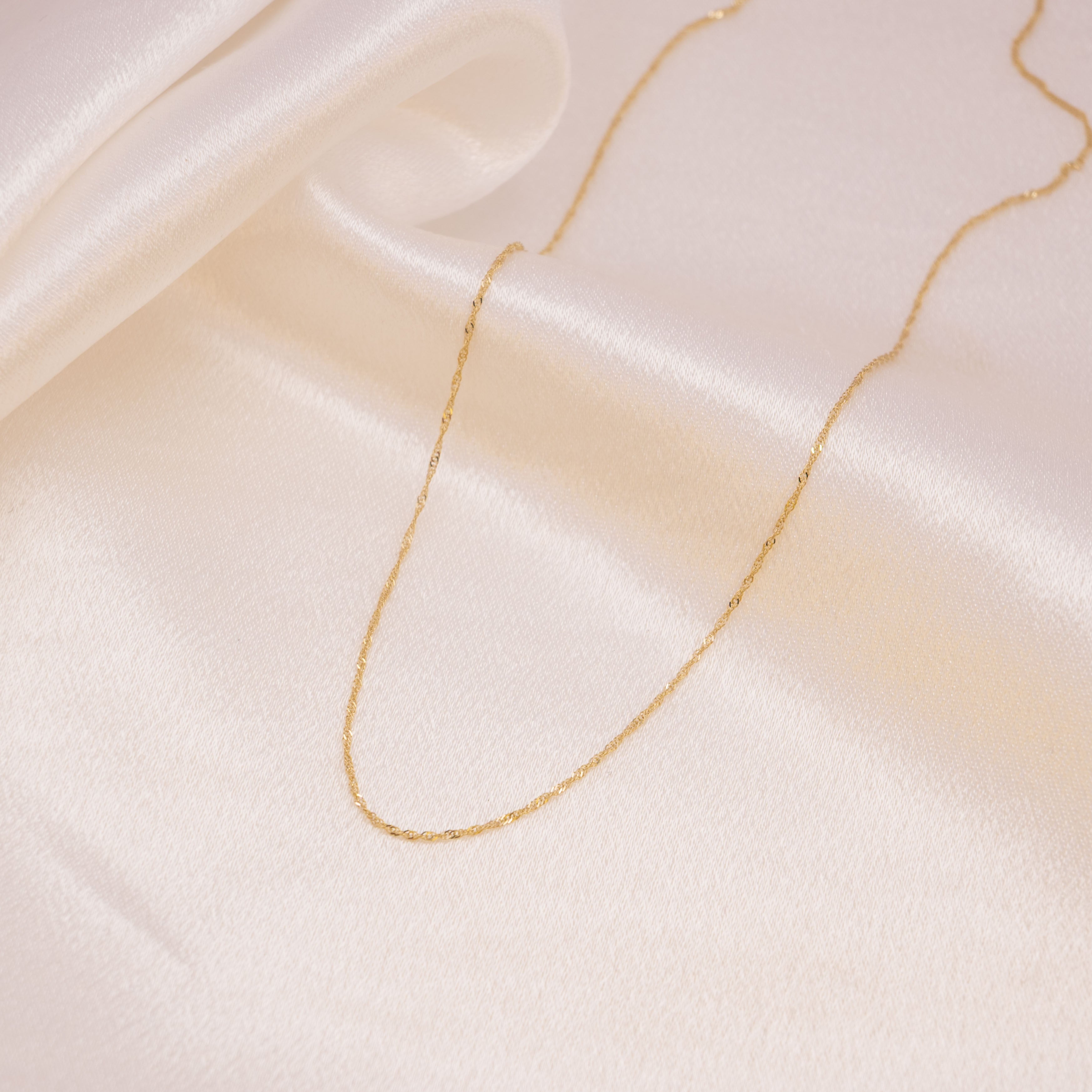 Dainty 14k Shiny Singapore Chain - 0.9mm
