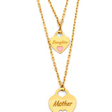 Double 14k Gold Mom & Daughter Necklace - 18 Inches - Adjustable - Fine Meanings Jewelry