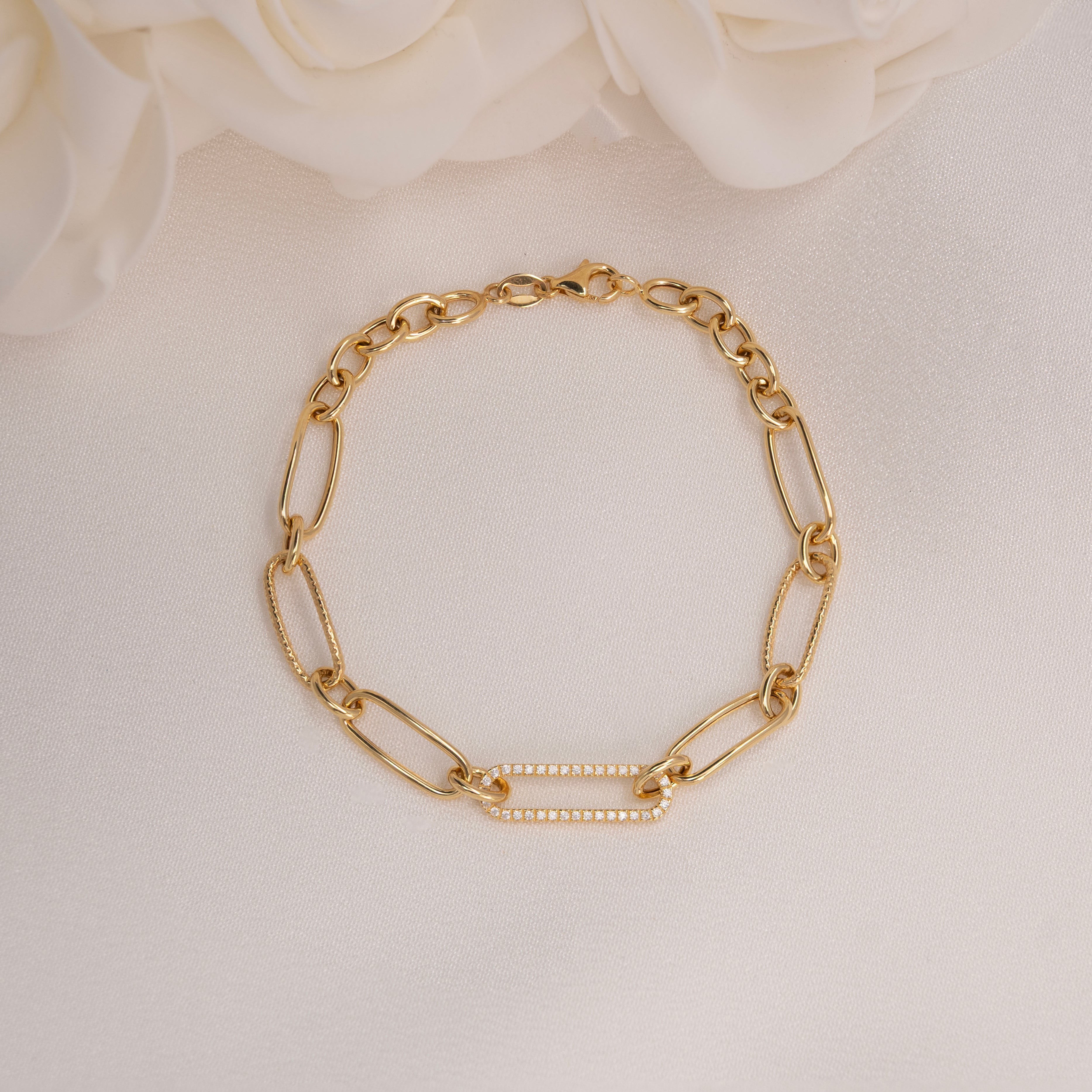 14K Thick Paperclip Bracelet