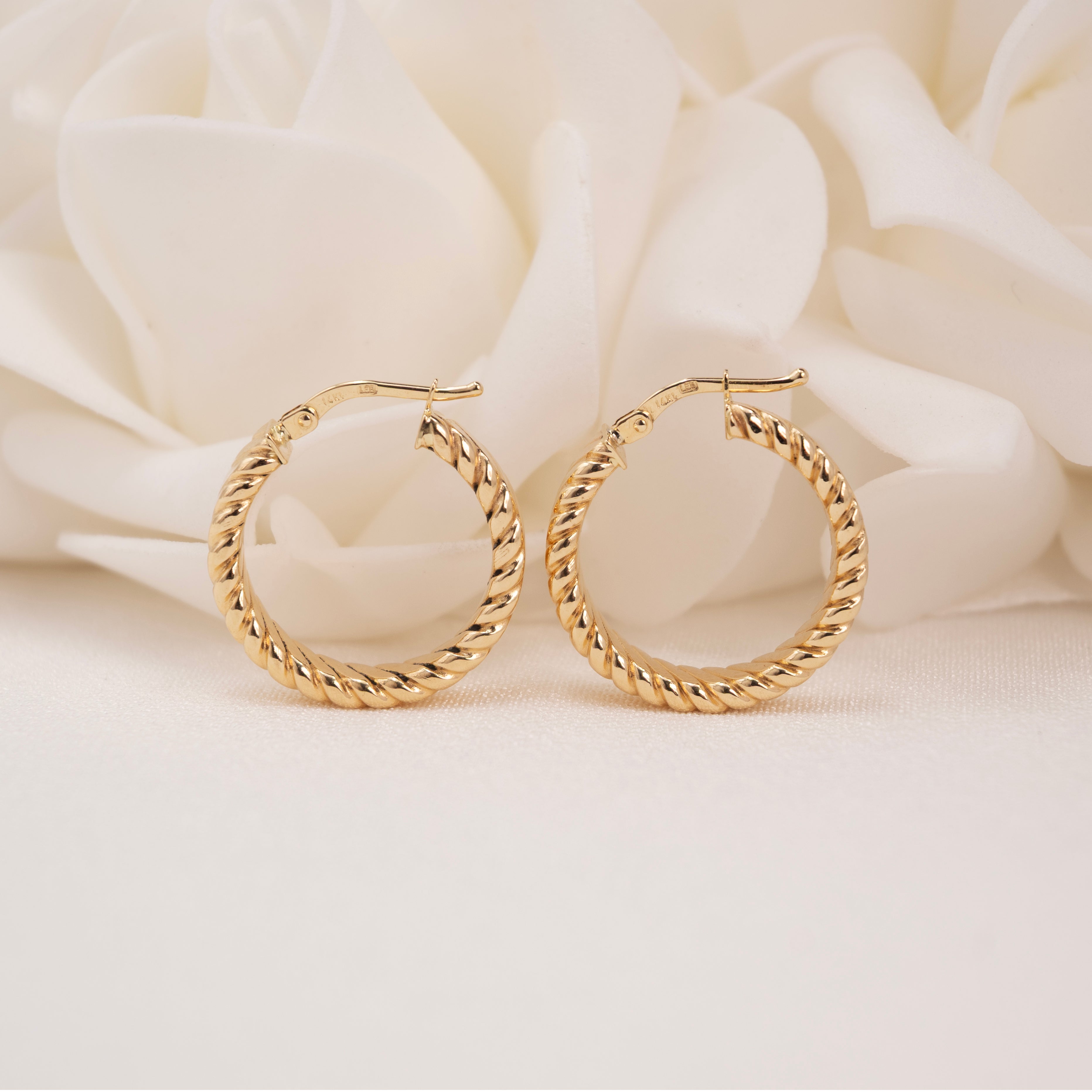 14k Thick Croissant Hoop Earrings