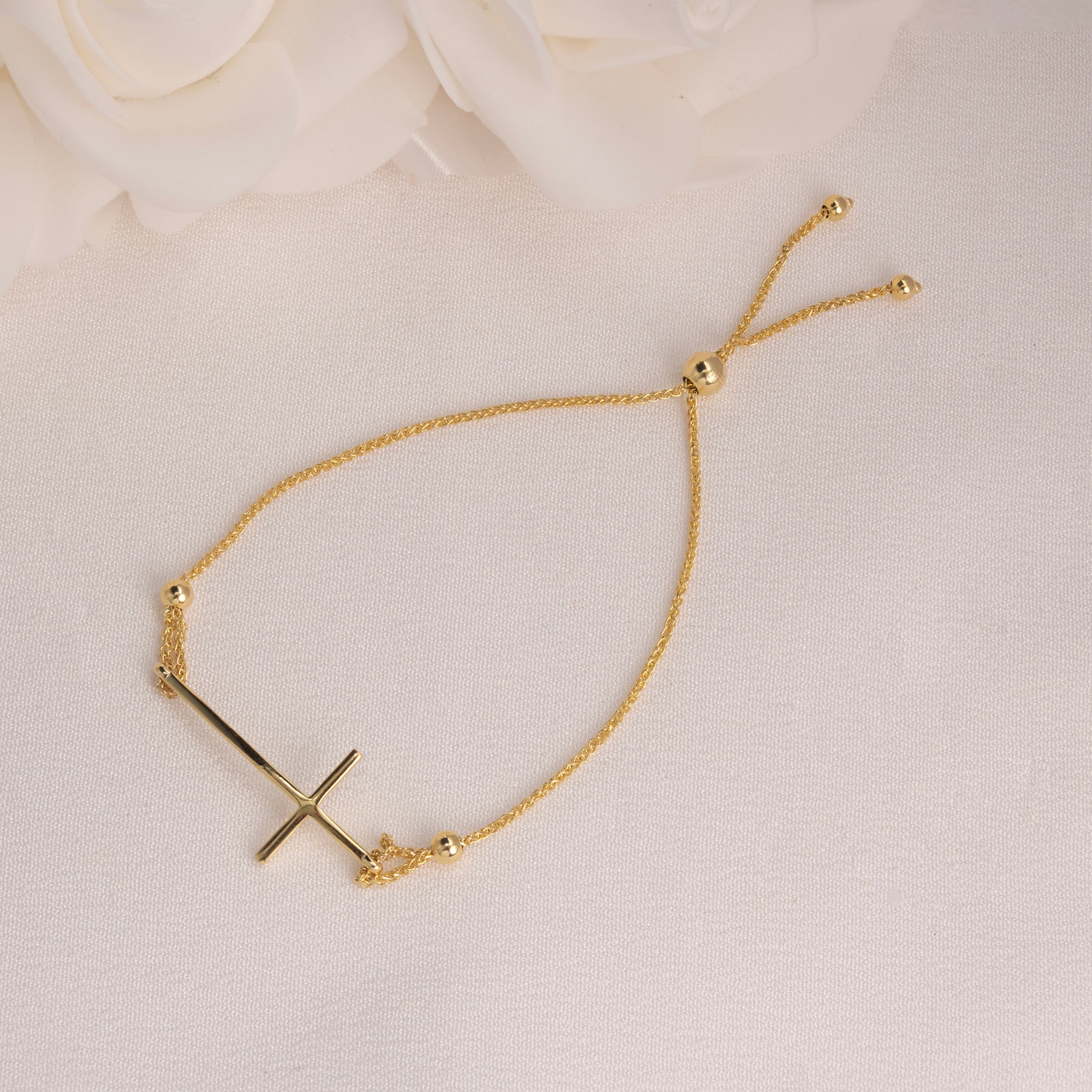 14k Gold Cross Bracelet