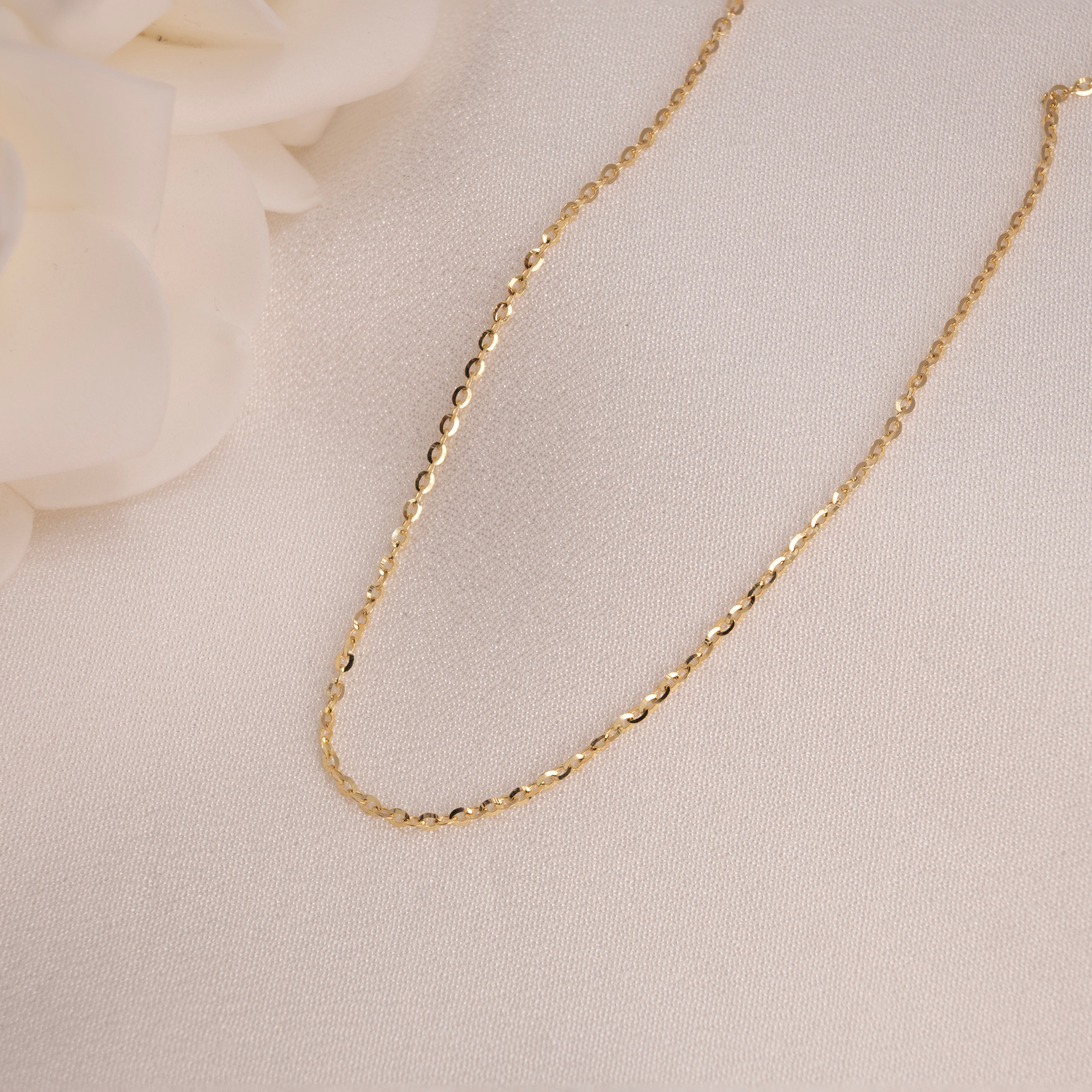 14k Shiny Cable Necklace - 1.2mm & 1.6mm